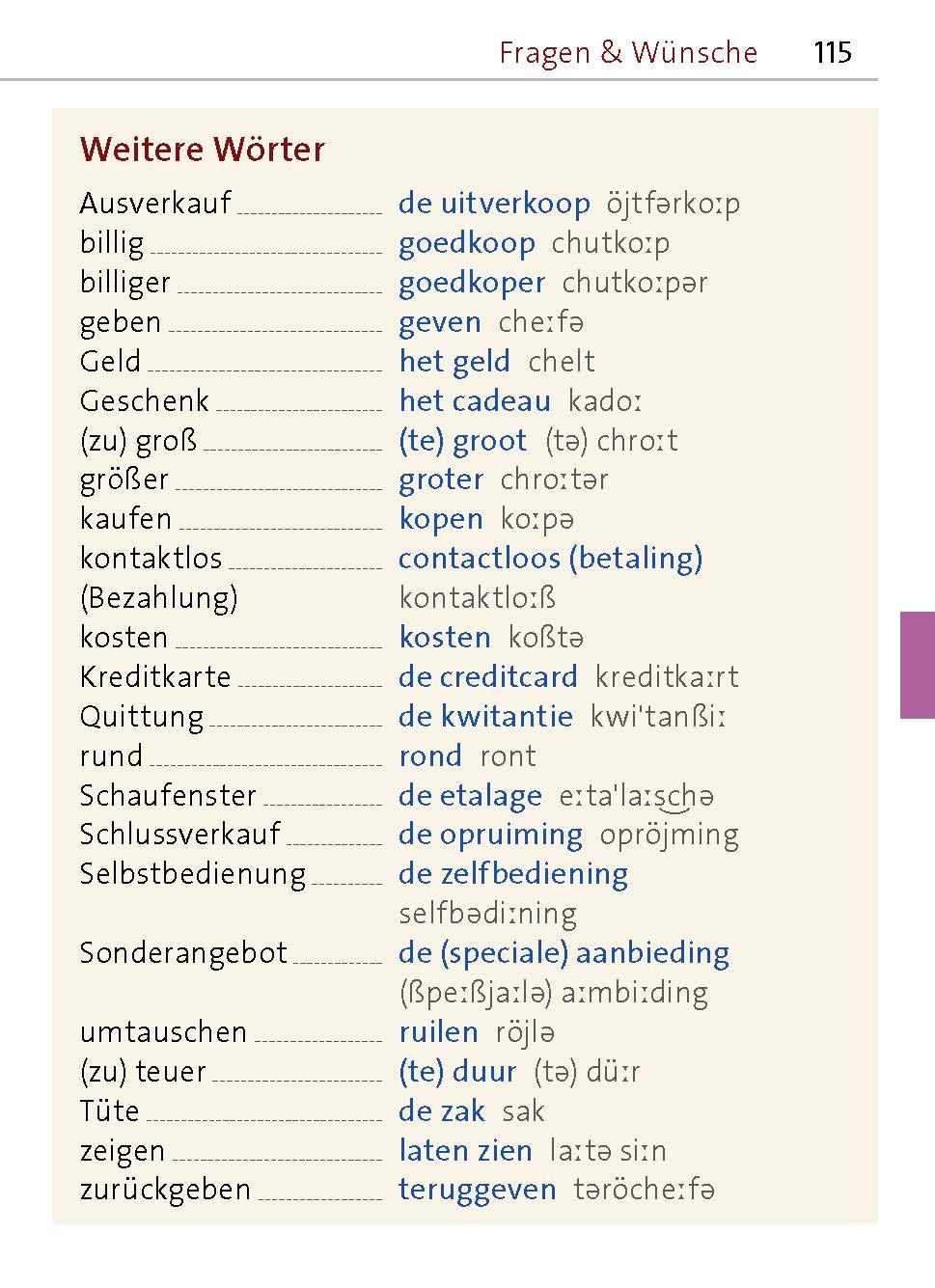 Beispielinhalt (Bild) Langenscheidt Universal-Sprachführer Niederländisch
