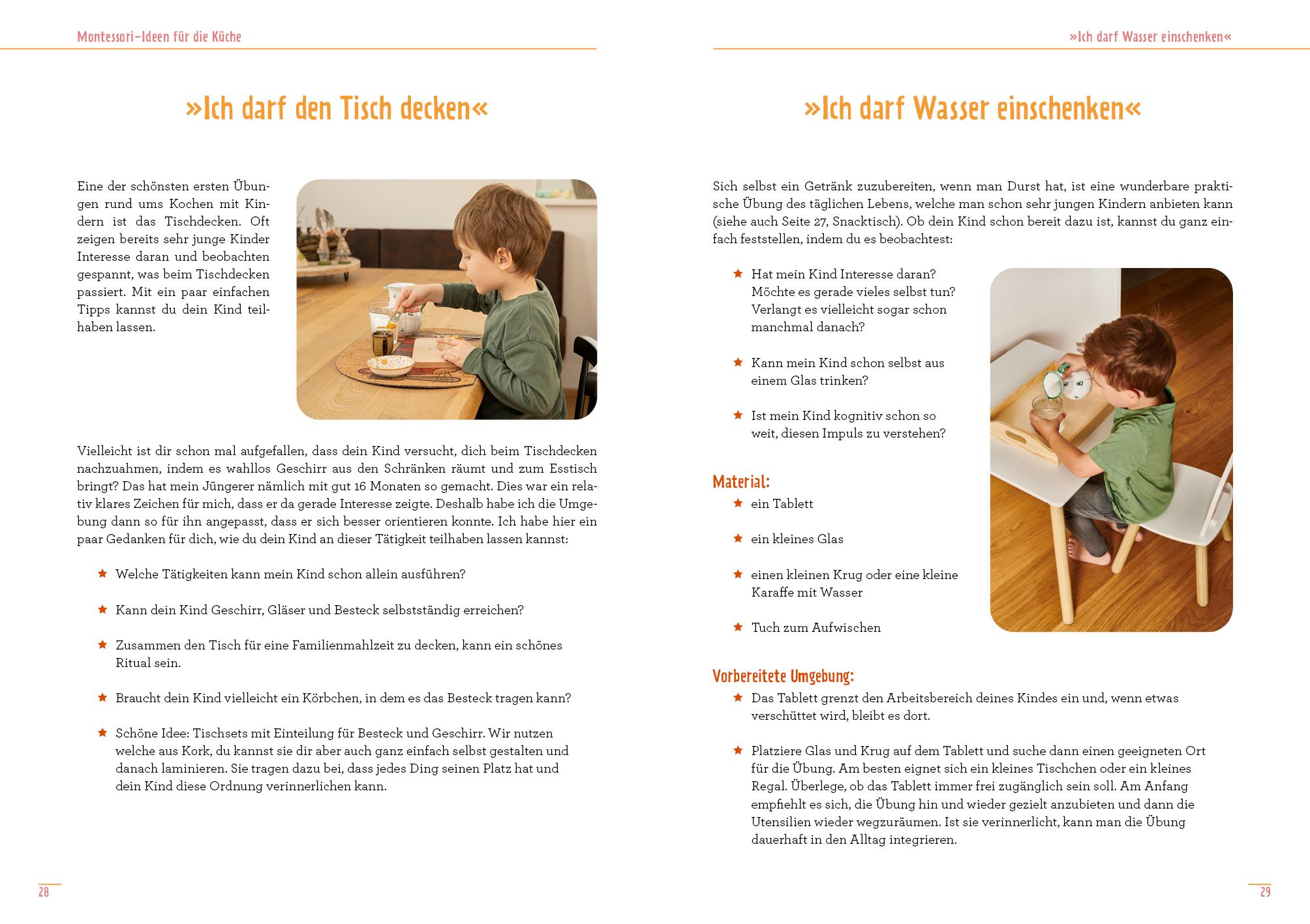 Beispielinhalt (Bild) Montessori-Ideen für die Küche - Kochen mit Kindern