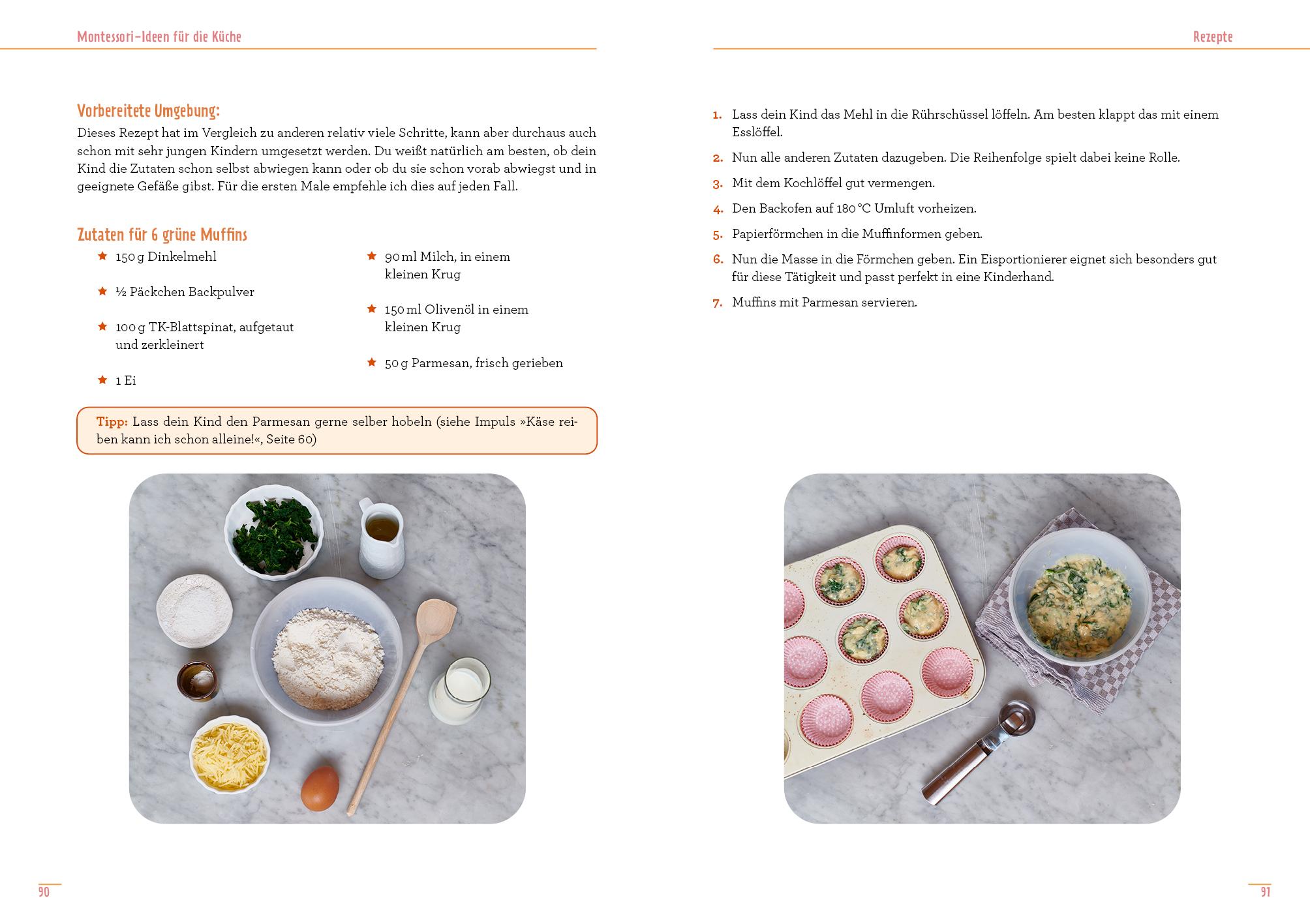 Beispielinhalt (Bild) Montessori-Ideen für die Küche - Kochen mit Kindern