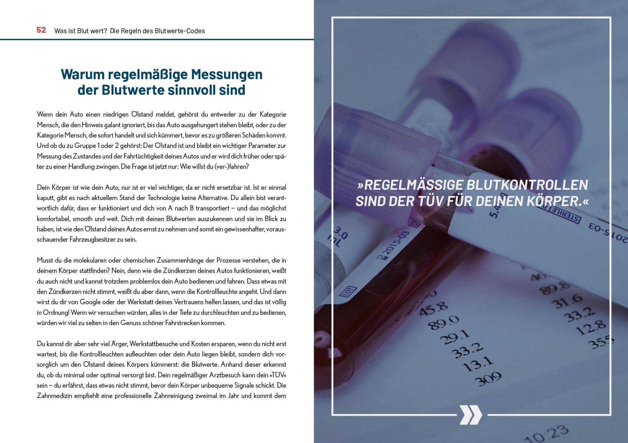 Beispielinhalt (Bild) Der Blutwerte-Code