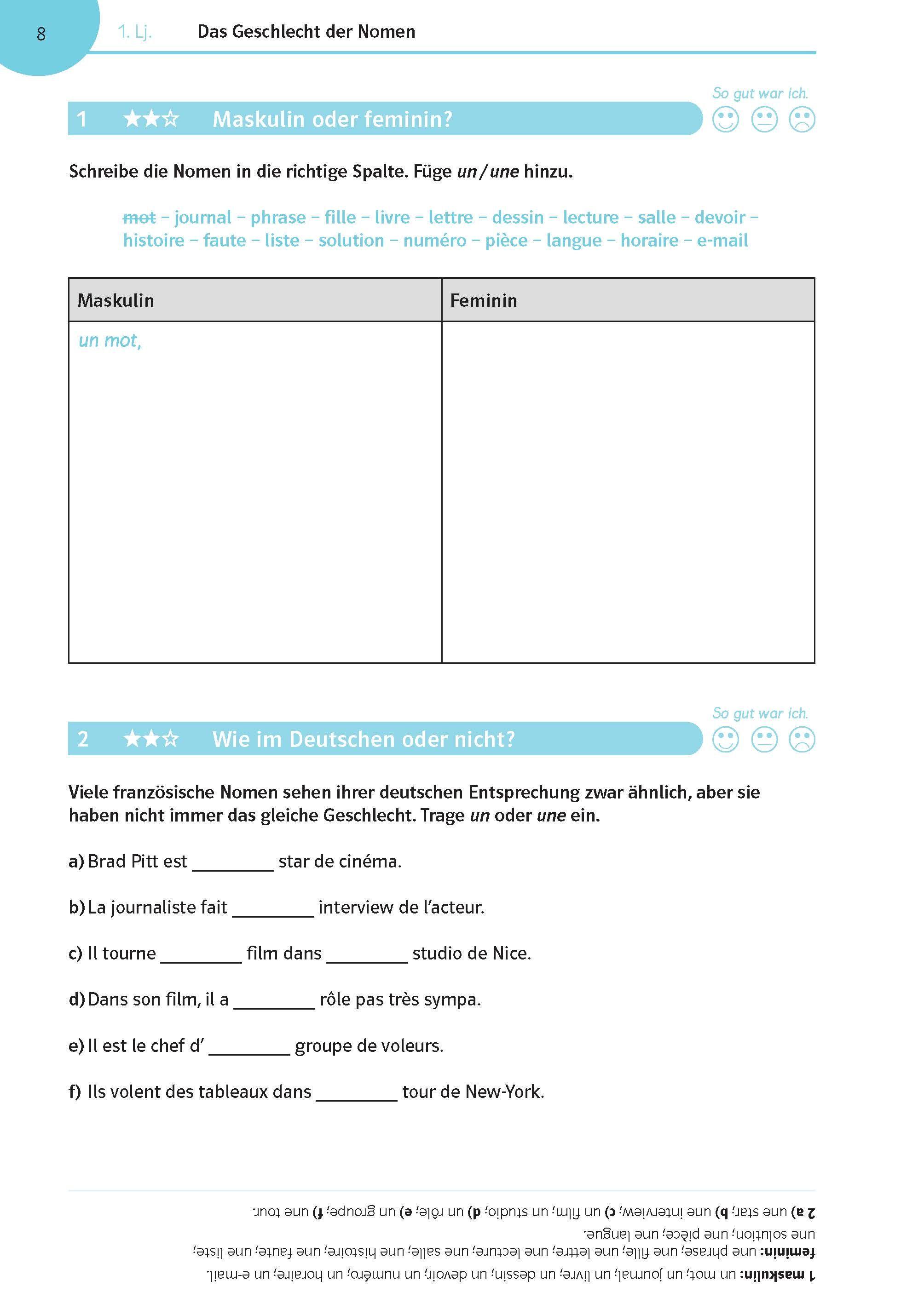 Beispielinhalt (Bild) Französisch üben bis es sitzt 1.-4. Lernjahr