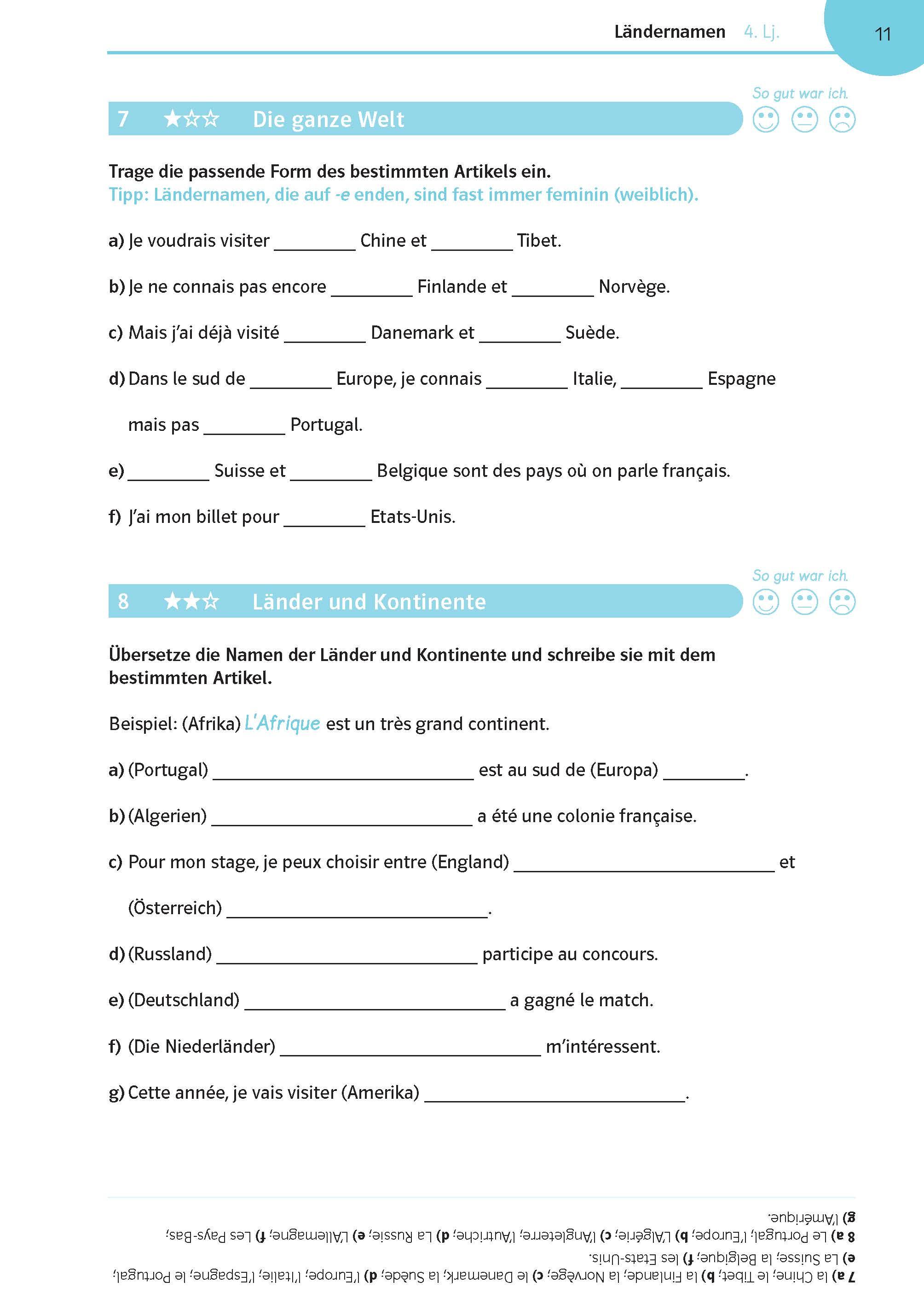 Beispielinhalt (Bild) Französisch üben bis es sitzt 1.-4. Lernjahr
