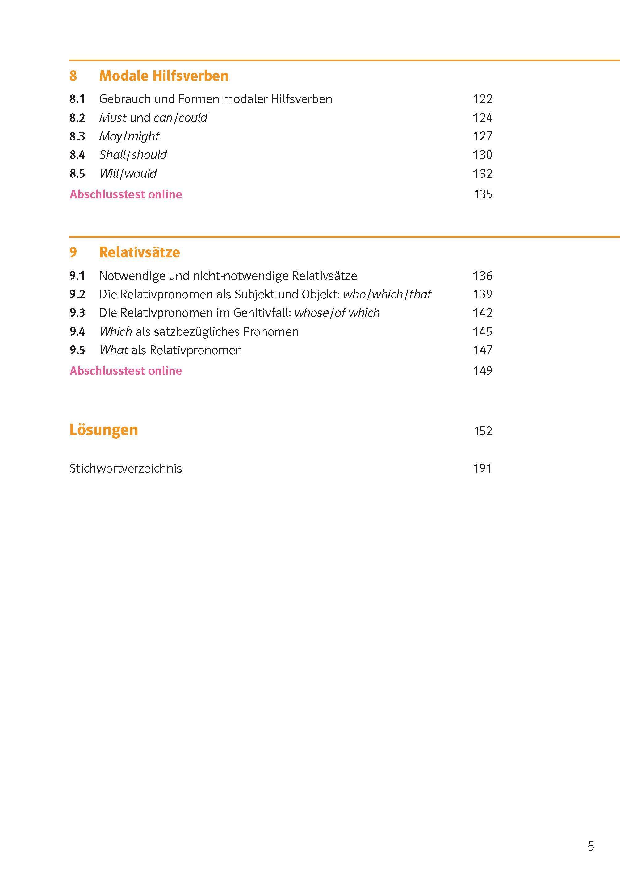 Beispielinhalt (Bild) Sicher in Englisch Grammatik 9./10. Klasse