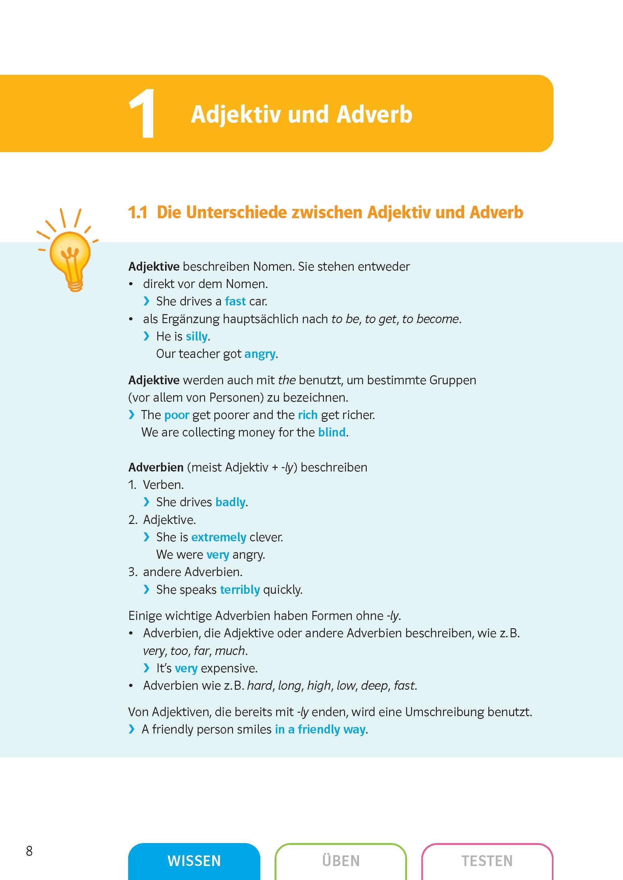 Beispielinhalt (Bild) Sicher in Englisch Grammatik 9./10. Klasse