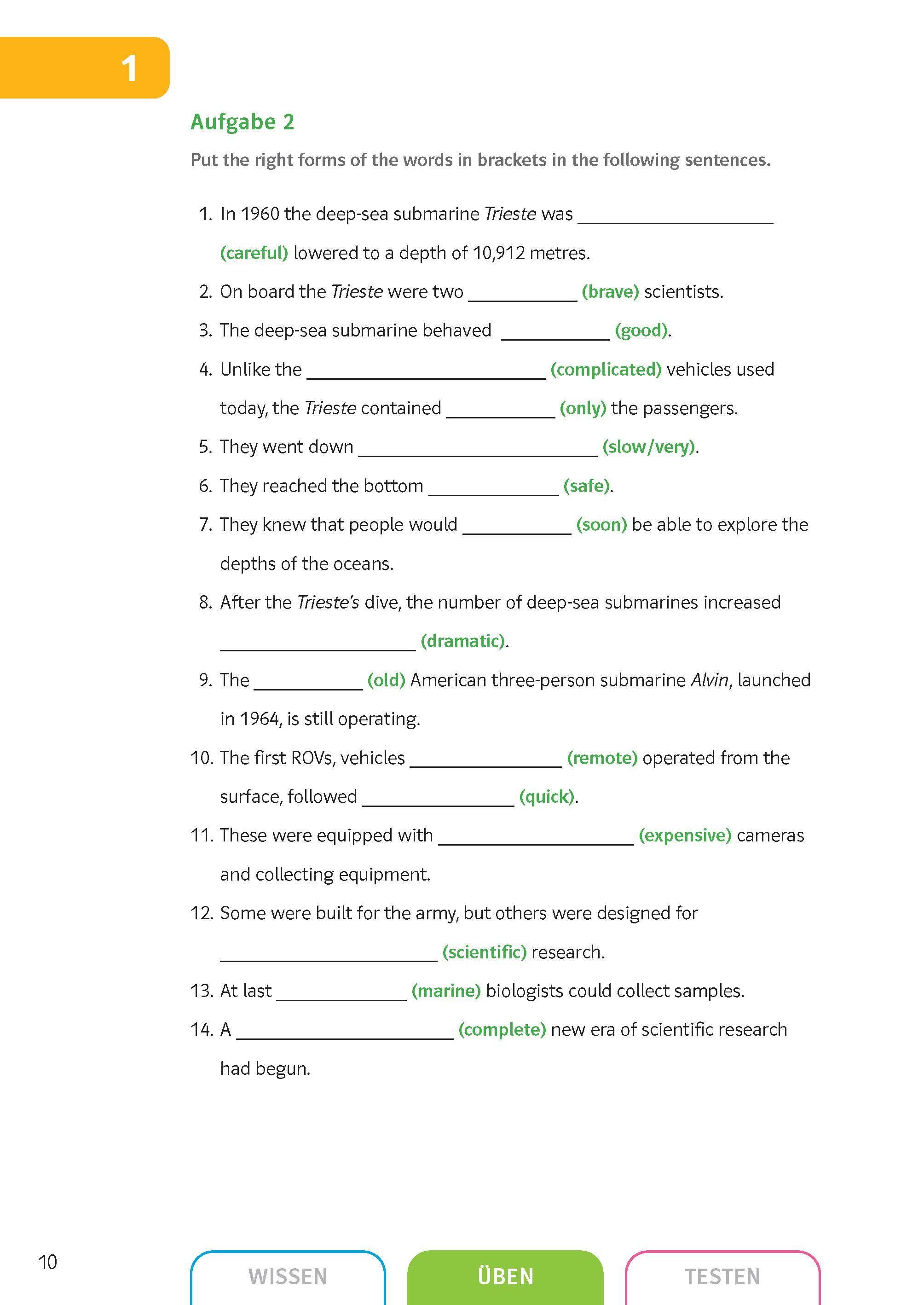 Beispielinhalt (Bild) Sicher in Englisch Grammatik 9./10. Klasse