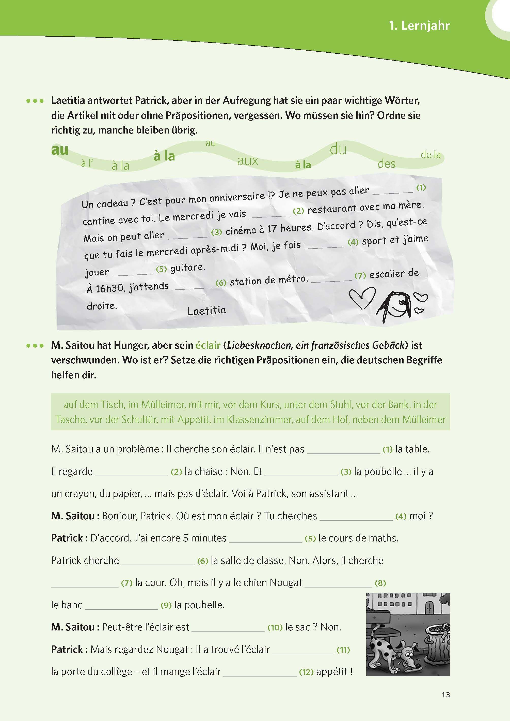 Beispielinhalt (Bild) Das große Übungsbuch Französisch 1.-4. Lernjahr