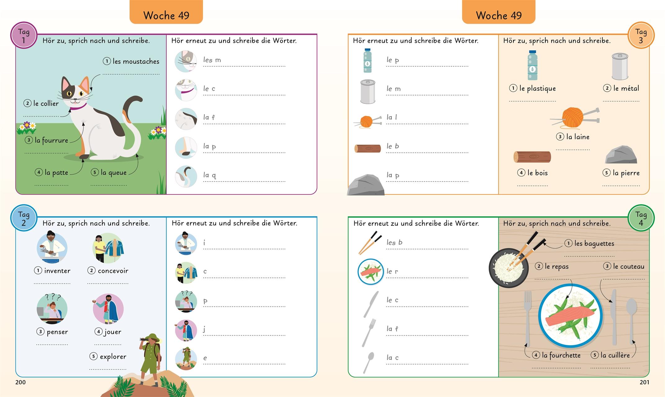 Beispielinhalt (Bild) Französisch für clevere Kids - 5 Wörter am Tag