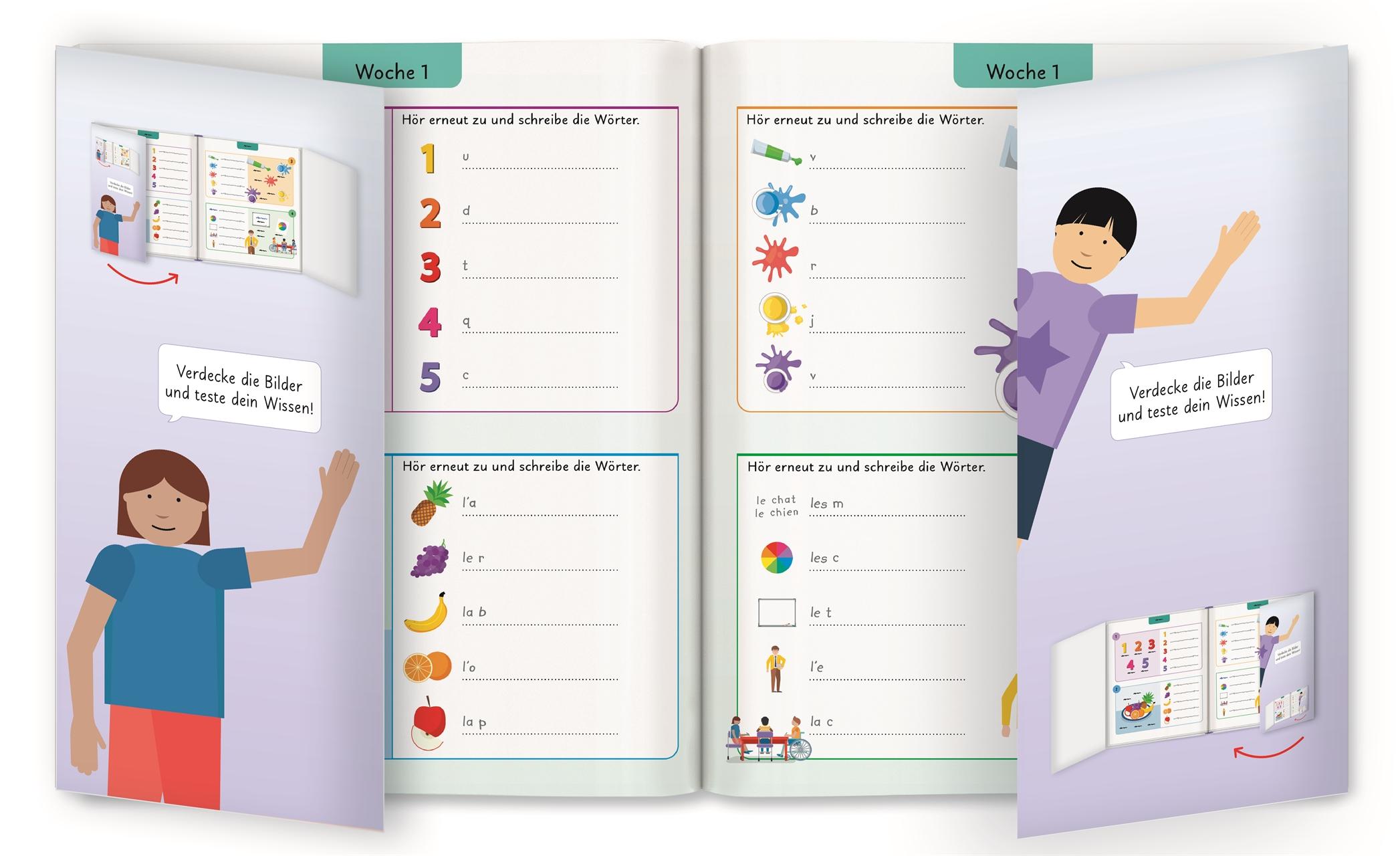Beispielinhalt (Bild) Französisch für clevere Kids - 5 Wörter am Tag