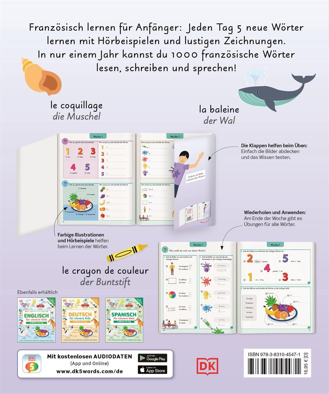 Rückseitencover Französisch für clevere Kids - 5 Wörter am Tag