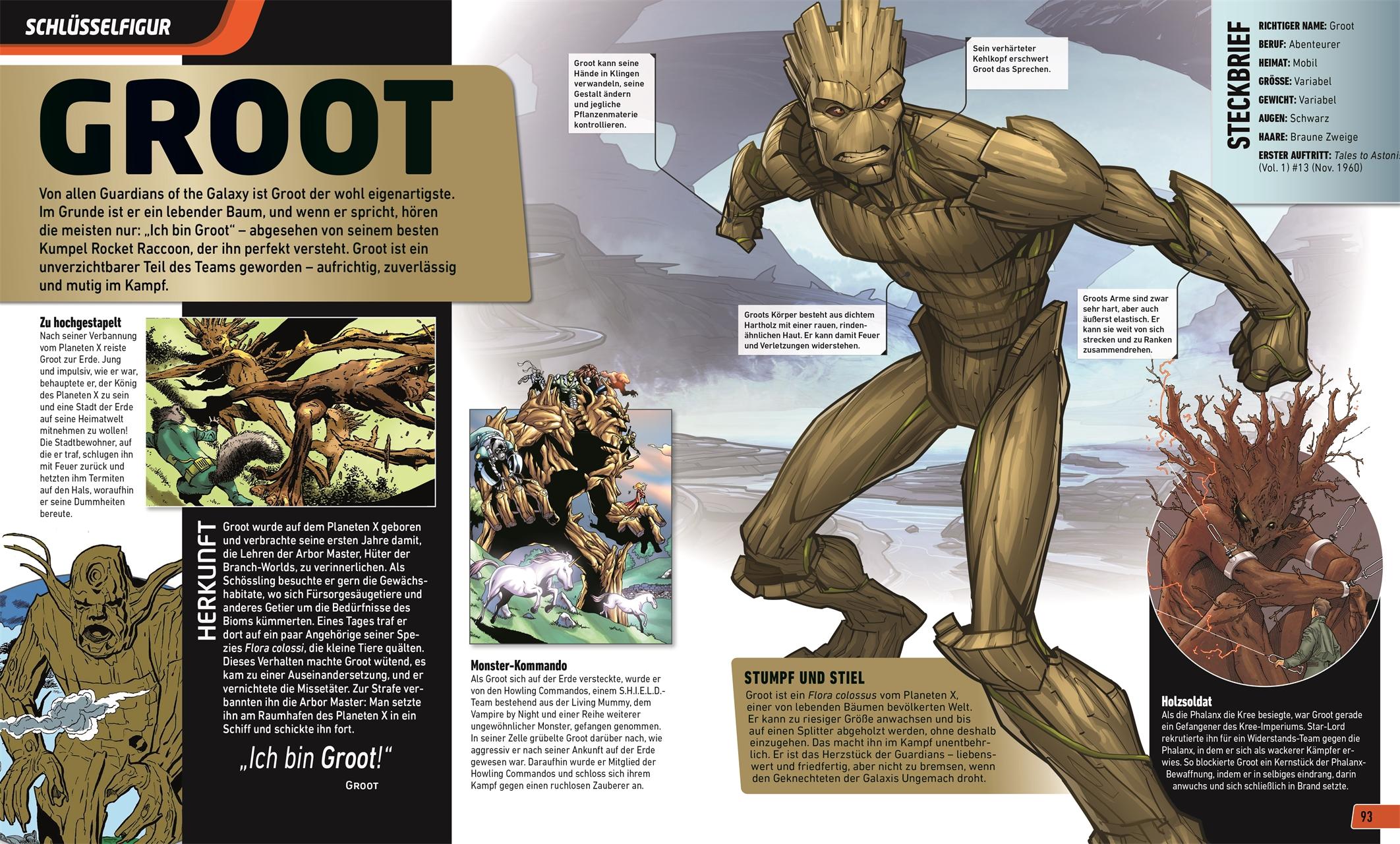 Beispielinhalt (Bild) MARVEL Guardians of the Galaxy Helden, Schurken, Schauplätze und Geschichten