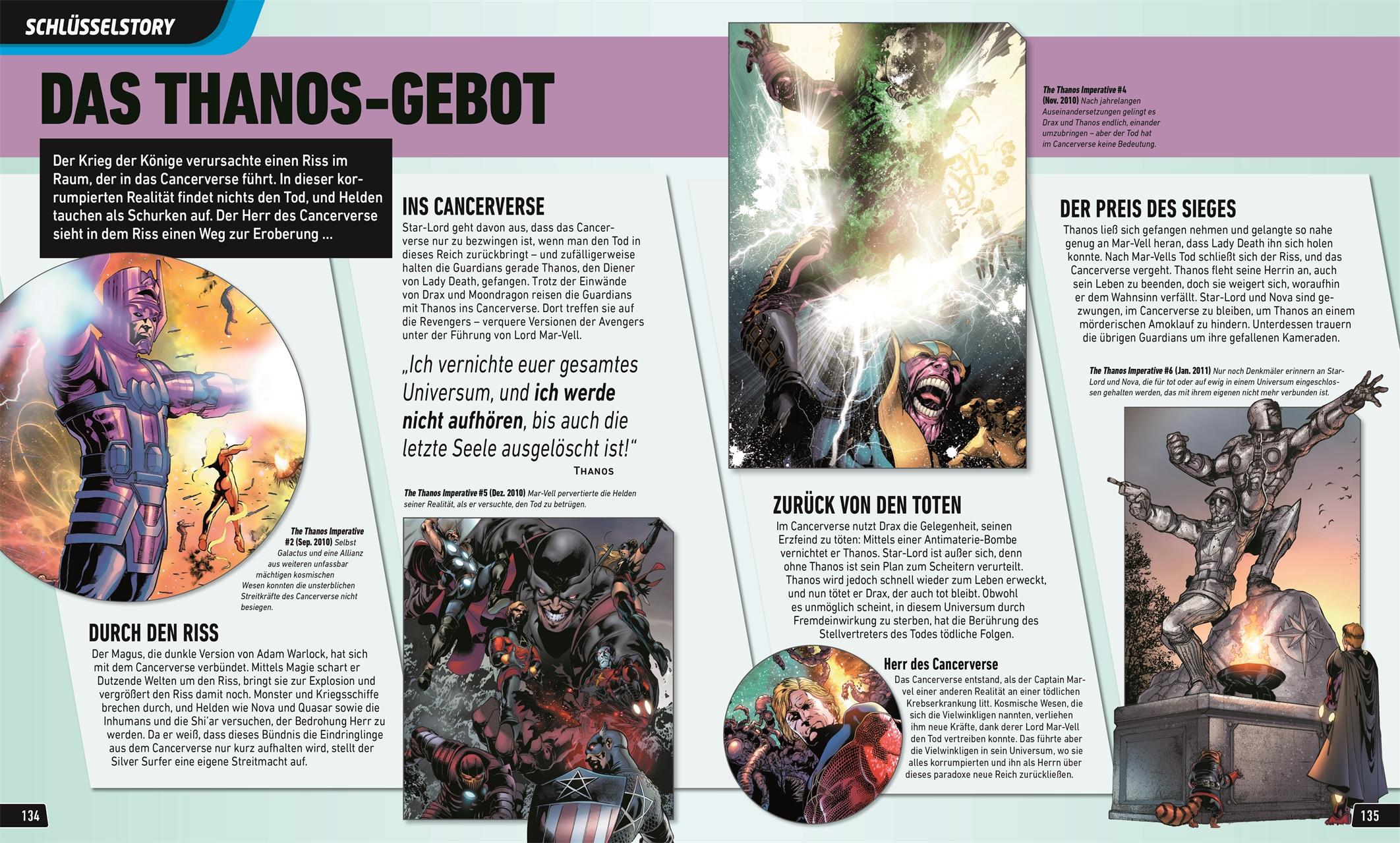 Beispielinhalt (Bild) MARVEL Guardians of the Galaxy Helden, Schurken, Schauplätze und Geschichten