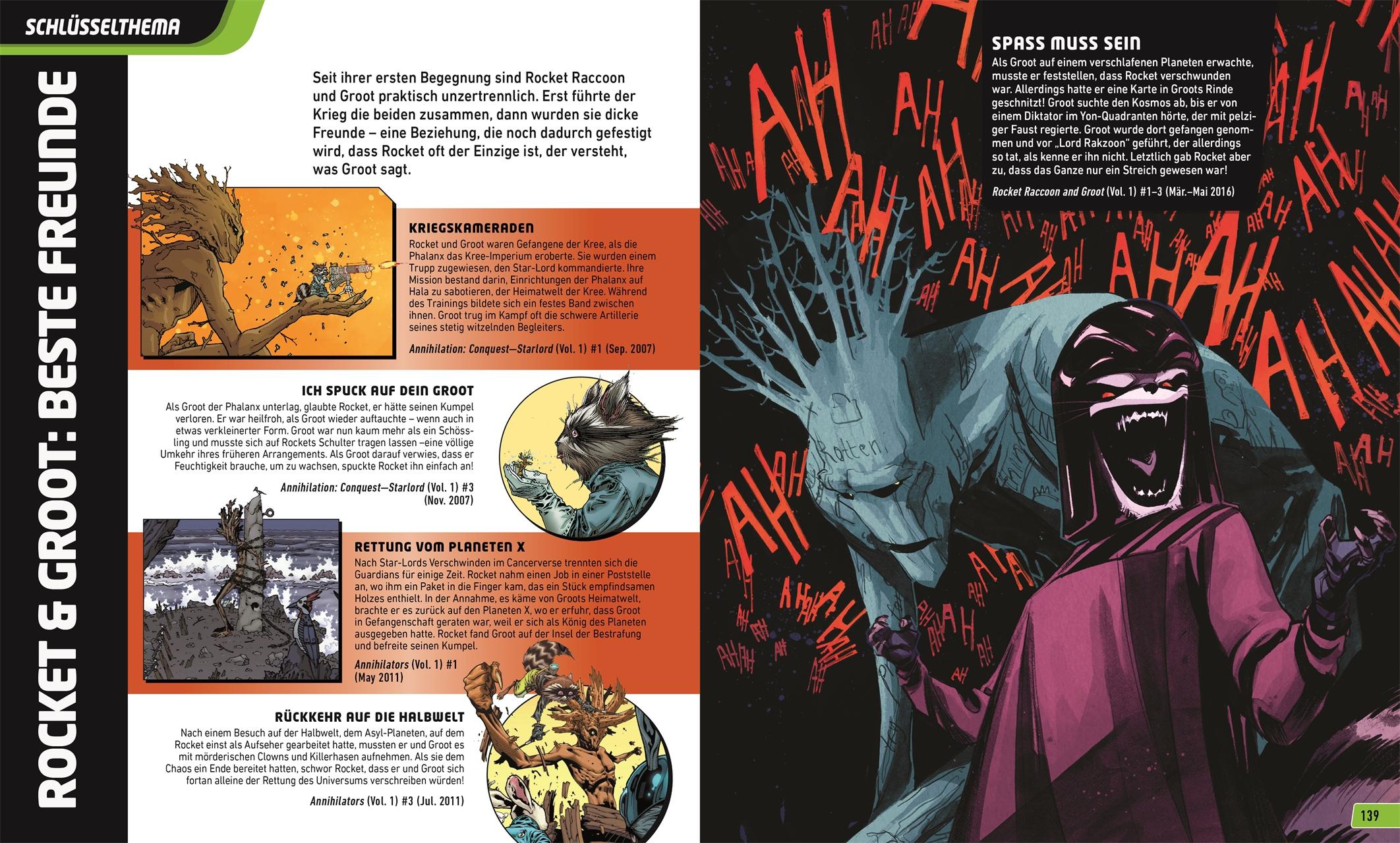 Beispielinhalt (Bild) MARVEL Guardians of the Galaxy Helden, Schurken, Schauplätze und Geschichten