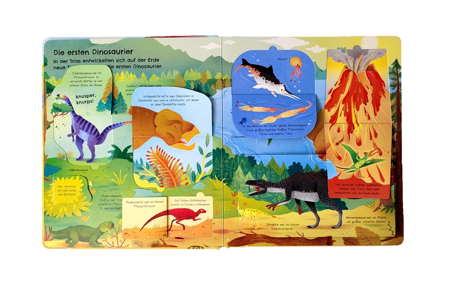 Beispielinhalt (Bild) Aufgeklappt und viel entdeckt! Bei den Dinosauriern