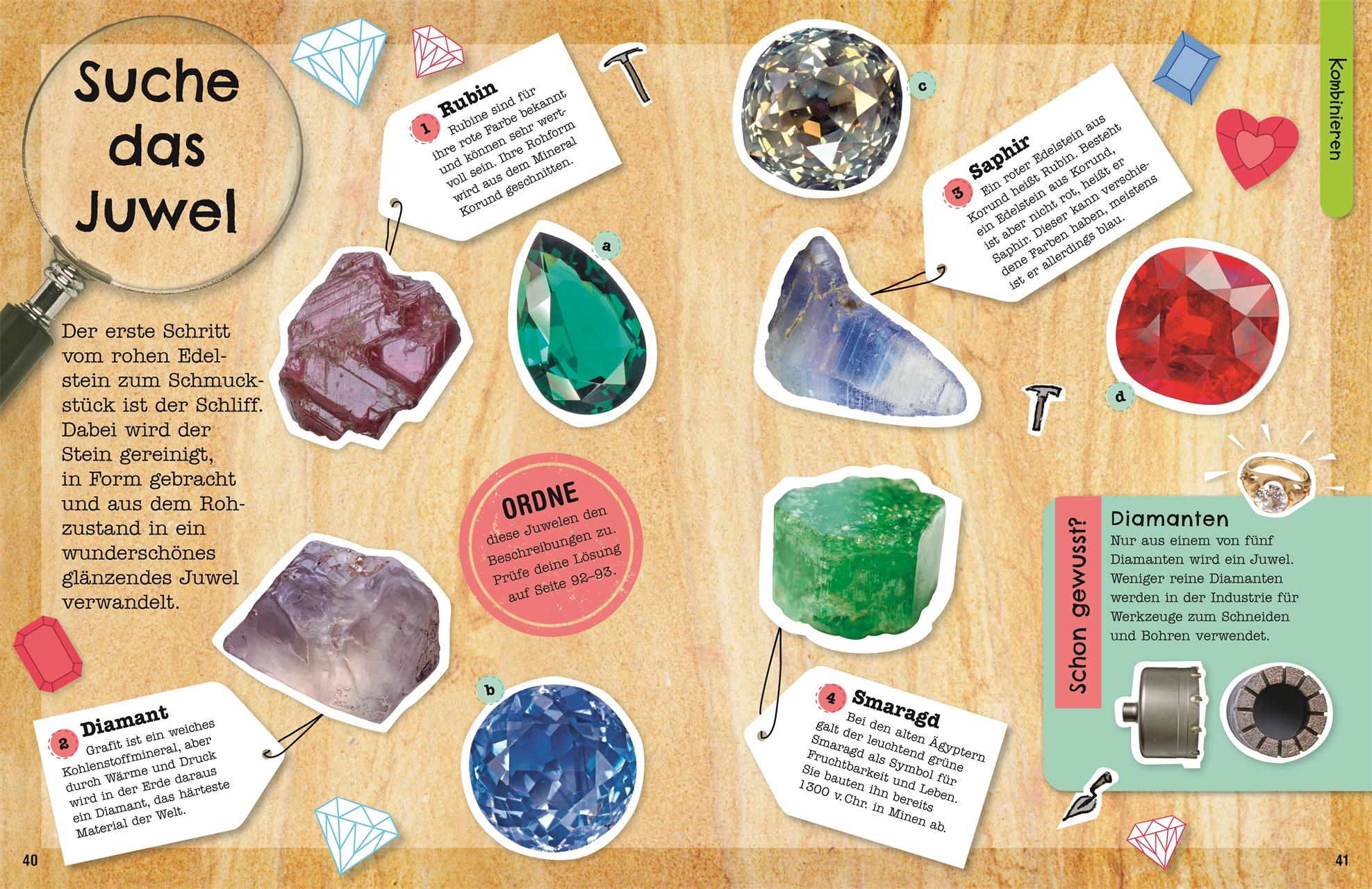 Beispielinhalt (Bild) Mein Mitmach-Wissens-Kick. Steine und Mineralien