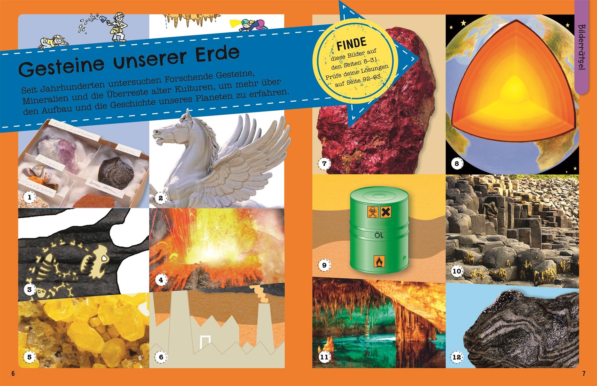 Beispielinhalt (Bild) Mein Mitmach-Wissens-Kick. Steine und Mineralien