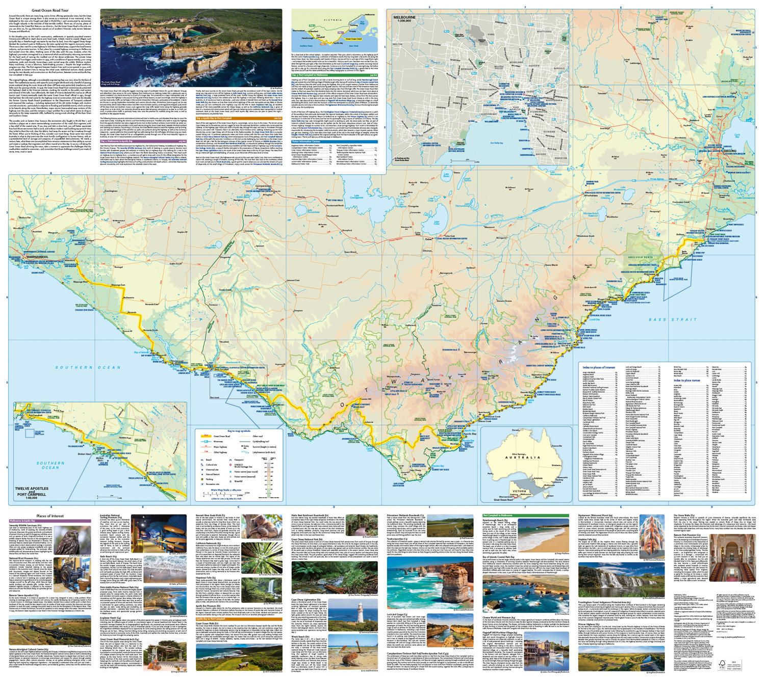Beispielinhalt (Bild) Collins the Great Ocean Road Touring Map