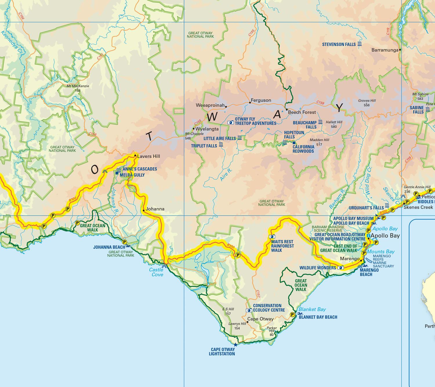 Beispielinhalt (Bild) Collins the Great Ocean Road Touring Map