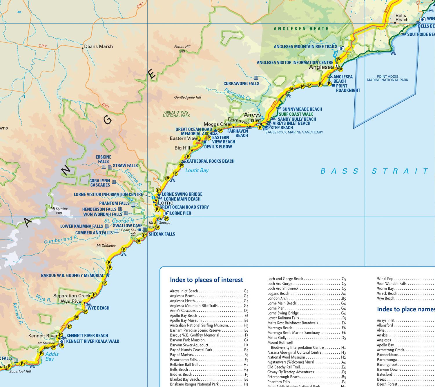 Beispielinhalt (Bild) Collins the Great Ocean Road Touring Map