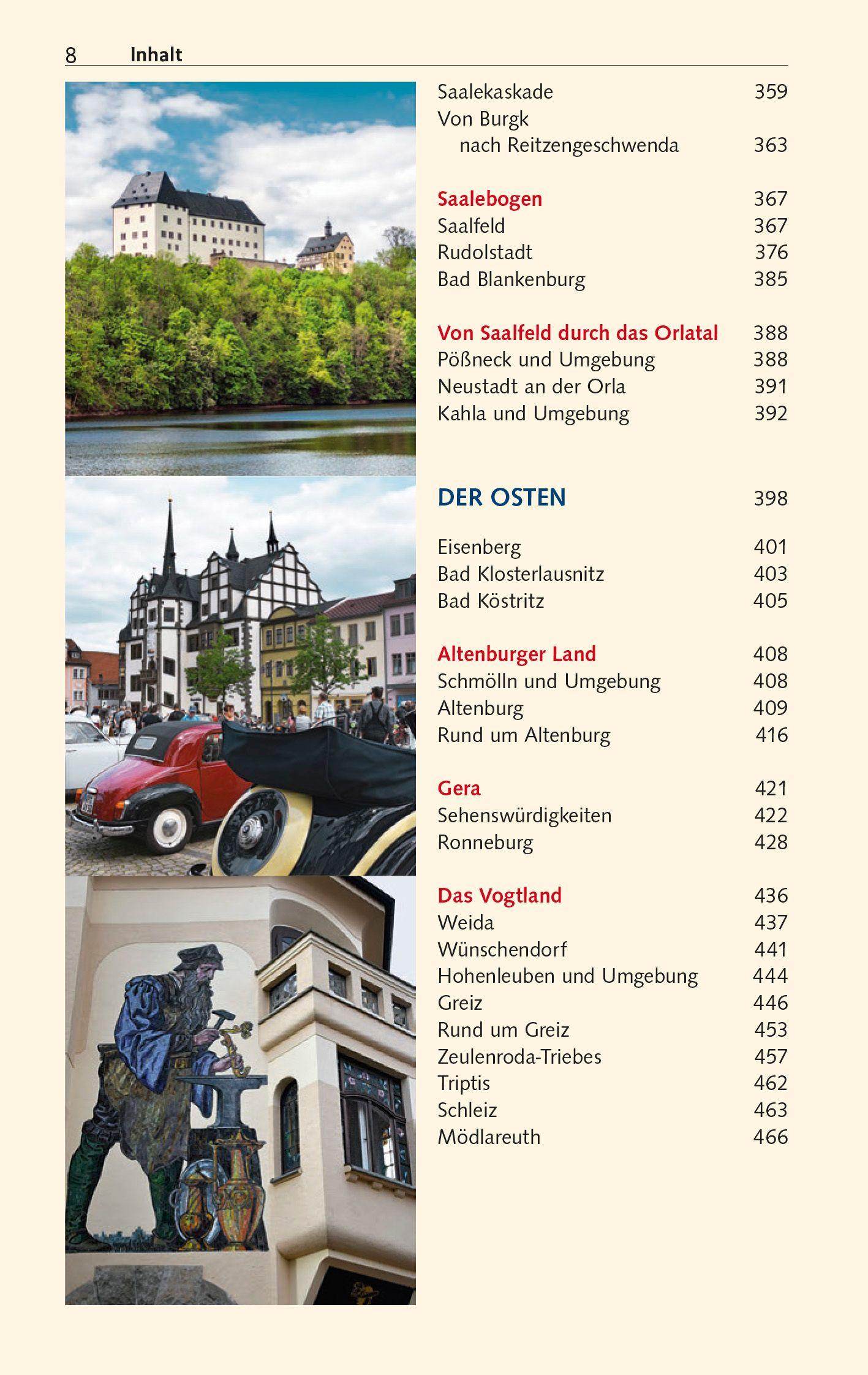 Beispielinhalt (Bild) TRESCHER Reiseführer Thüringen