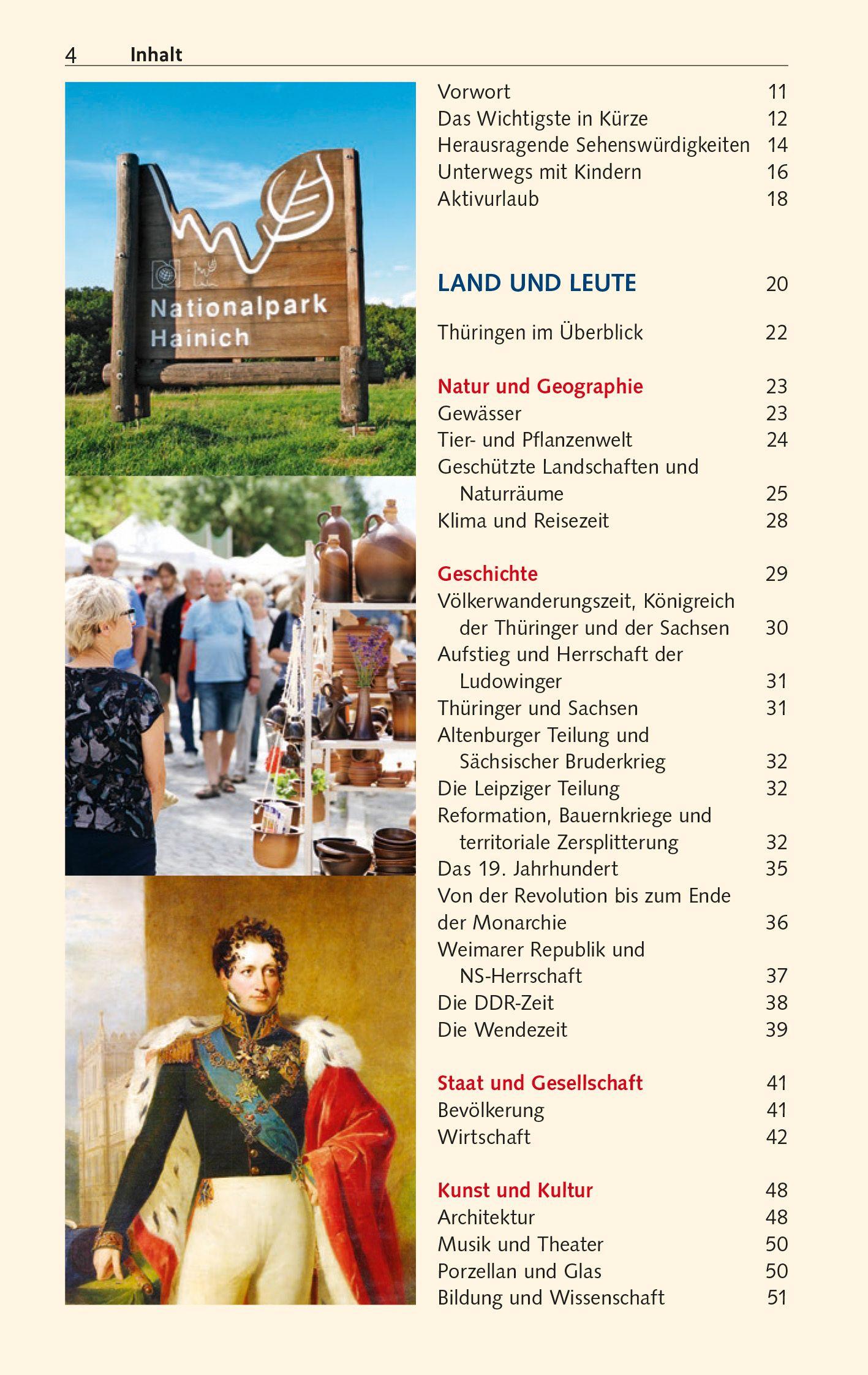 Beispielinhalt (Bild) TRESCHER Reiseführer Thüringen