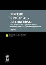 Vorderes Coverbild Derecho Concursal y Preconcursal 2 Tomos. Texto refundido de la Ley Concursal tras la reforma por la Ley 16/2022