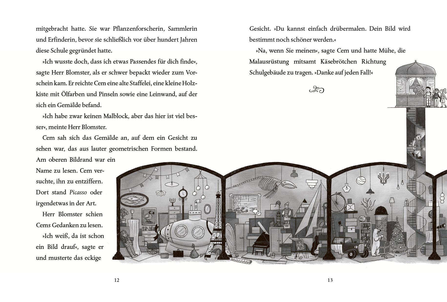 Beispielinhalt (Bild) Der fabelhafte Herr Blomster - Ein Schulkiosk voller Geheimnisse