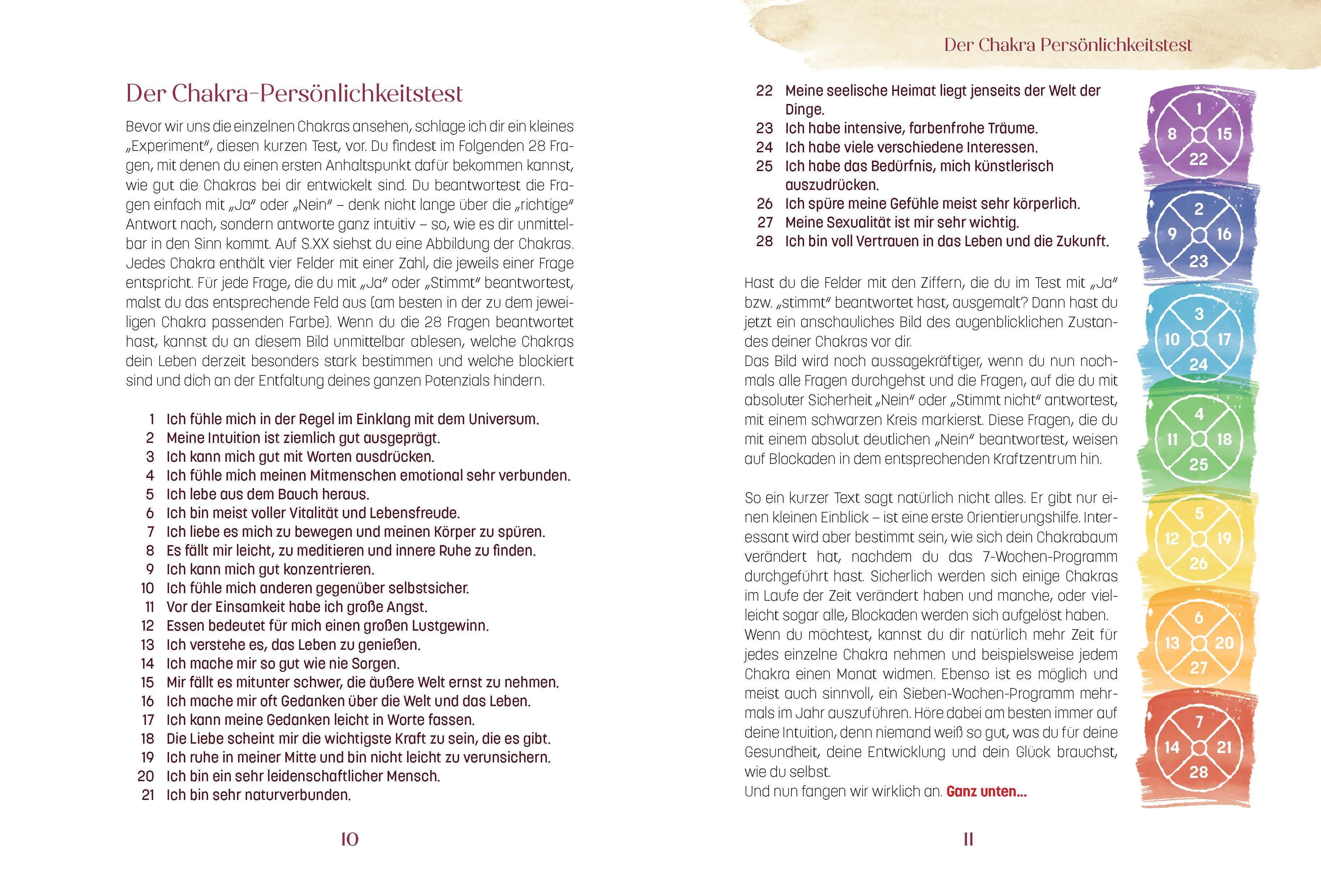 Beispielinhalt (Bild) Das Chakra Workbook