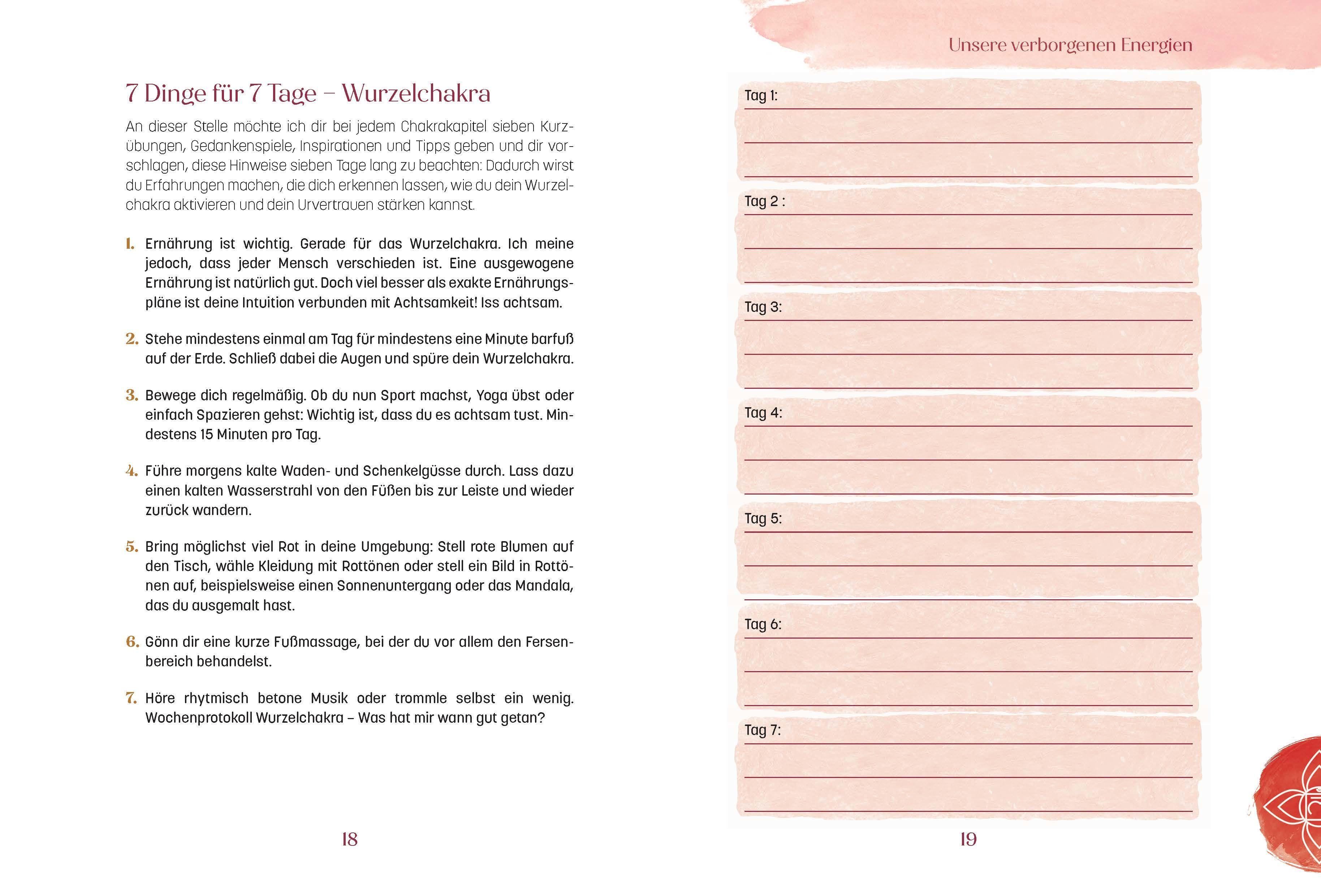 Beispielinhalt (Bild) Das Chakra Workbook