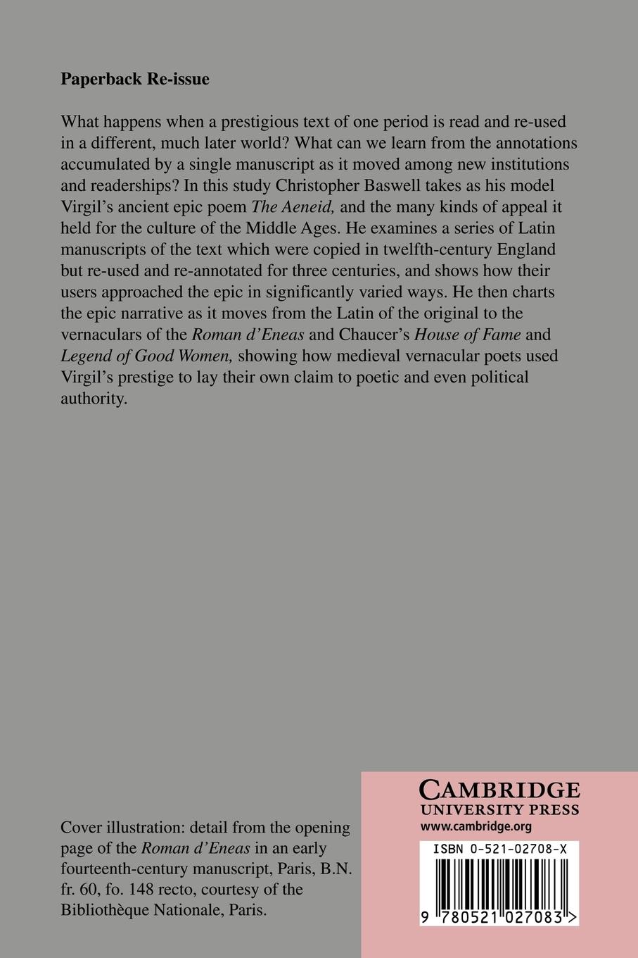 Rückseitencover Virgil in Medieval England