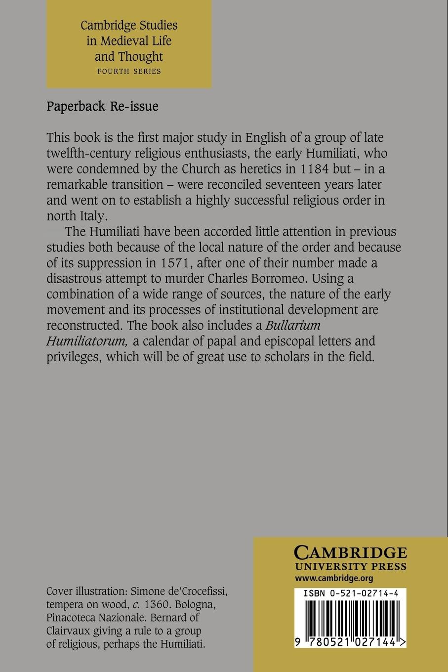 Rückseitencover The Early Humiliati