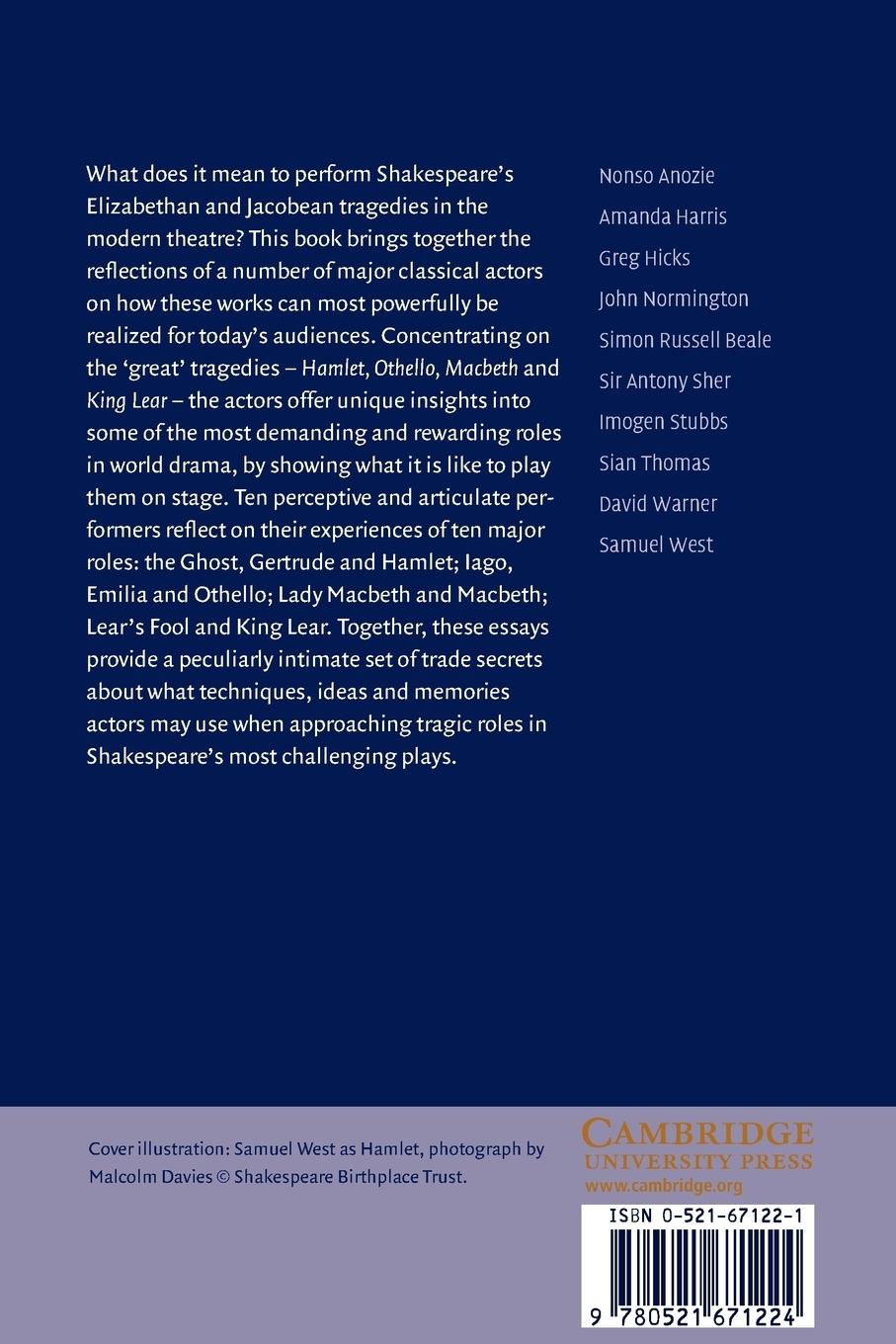 Rückseitencover Performing Shakespeare's Tragedies Today