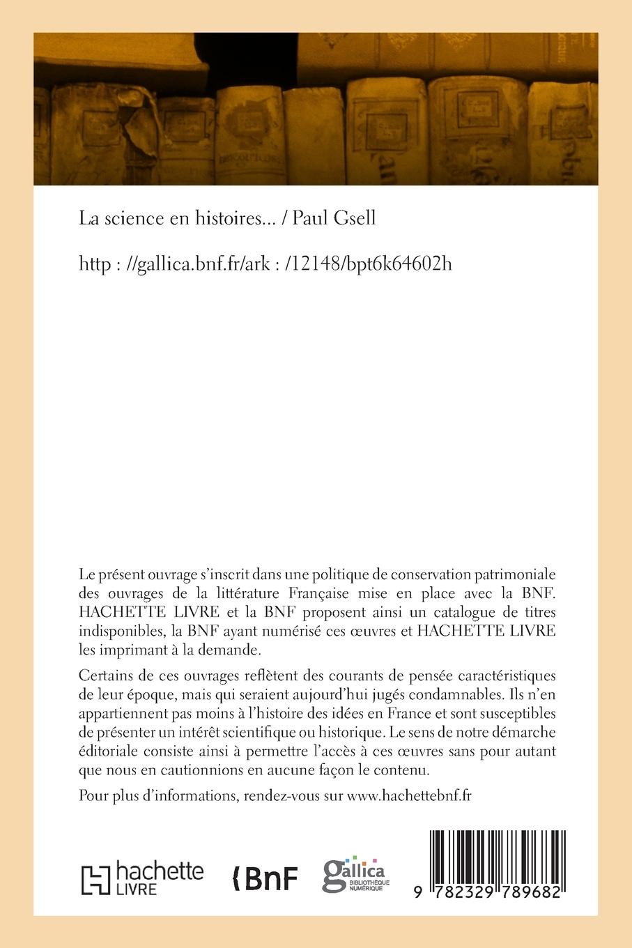 Rückseitencover La science en histoires