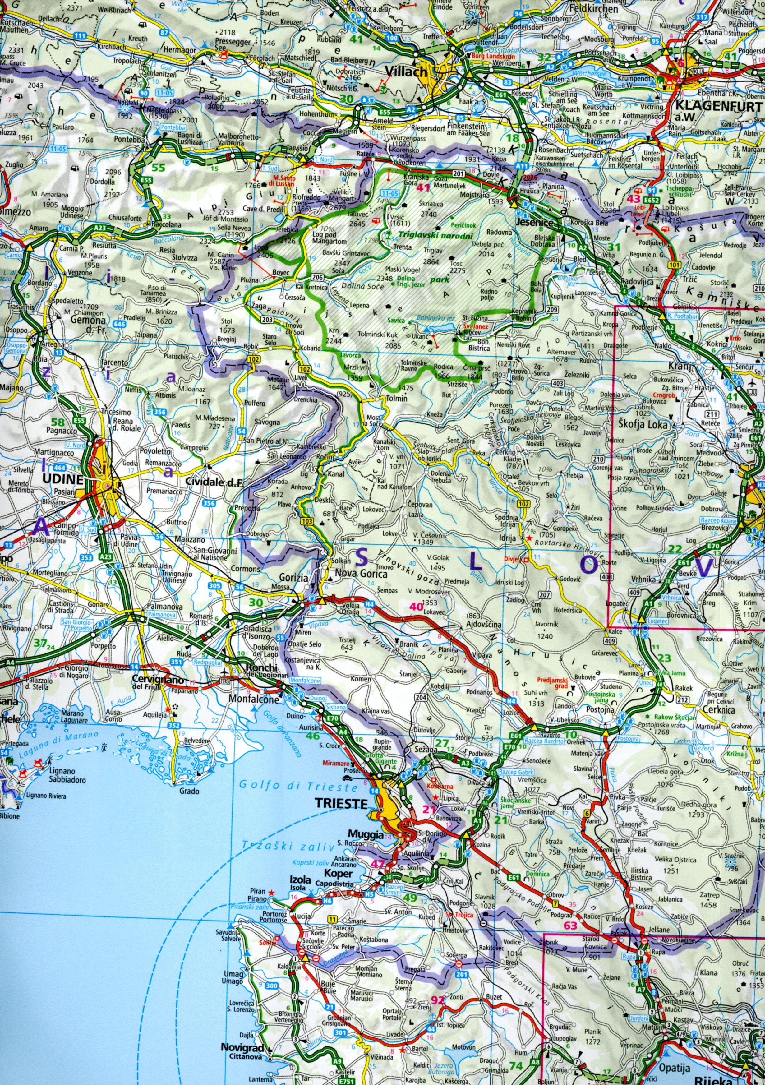 Beispielinhalt (Bild) Kroatien, Slowenien, Bosnien-Herzegowina Strassenkarte 1:500 000