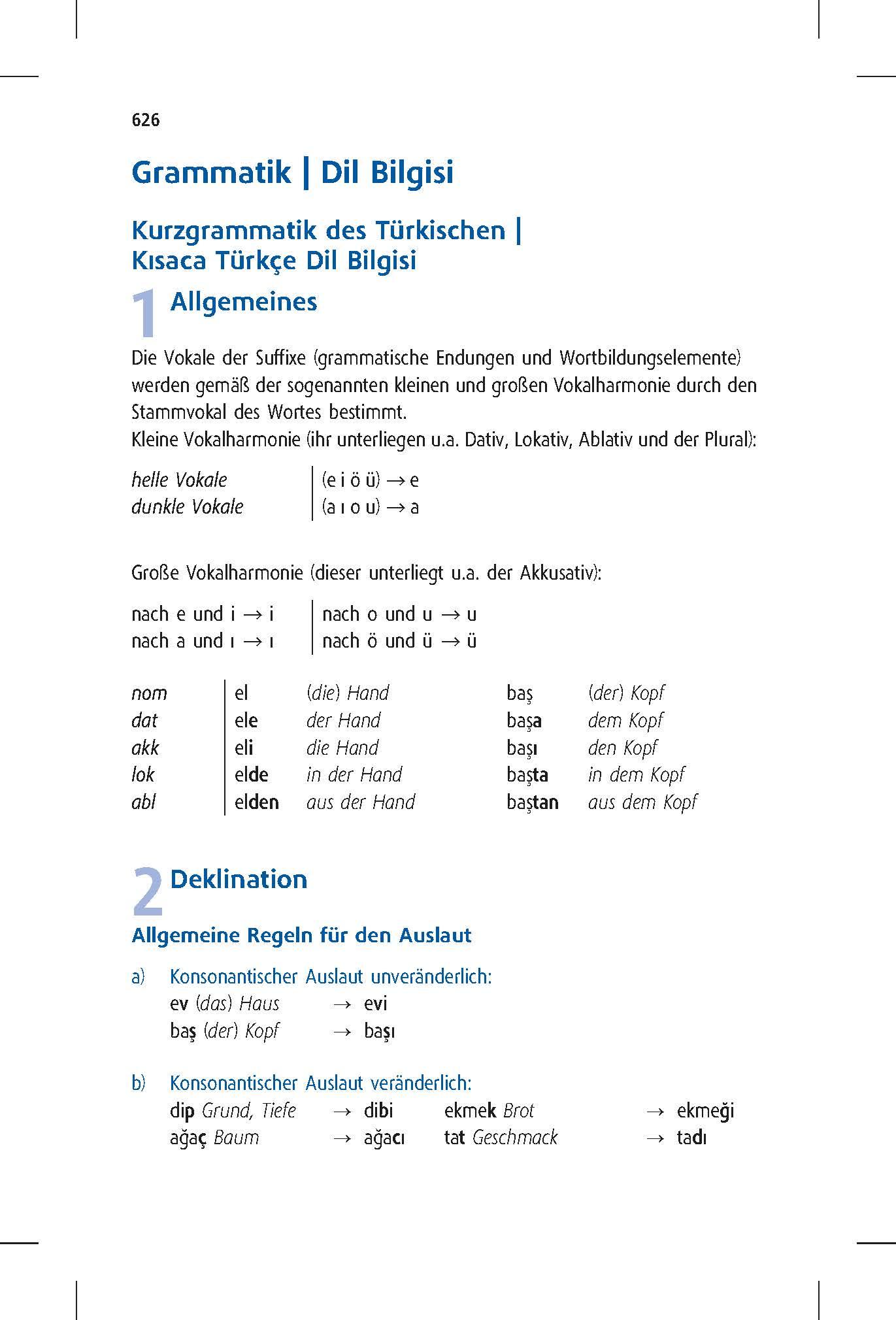 Beispielinhalt (Bild) Langenscheidt Praktisches Wörterbuch Türkisch