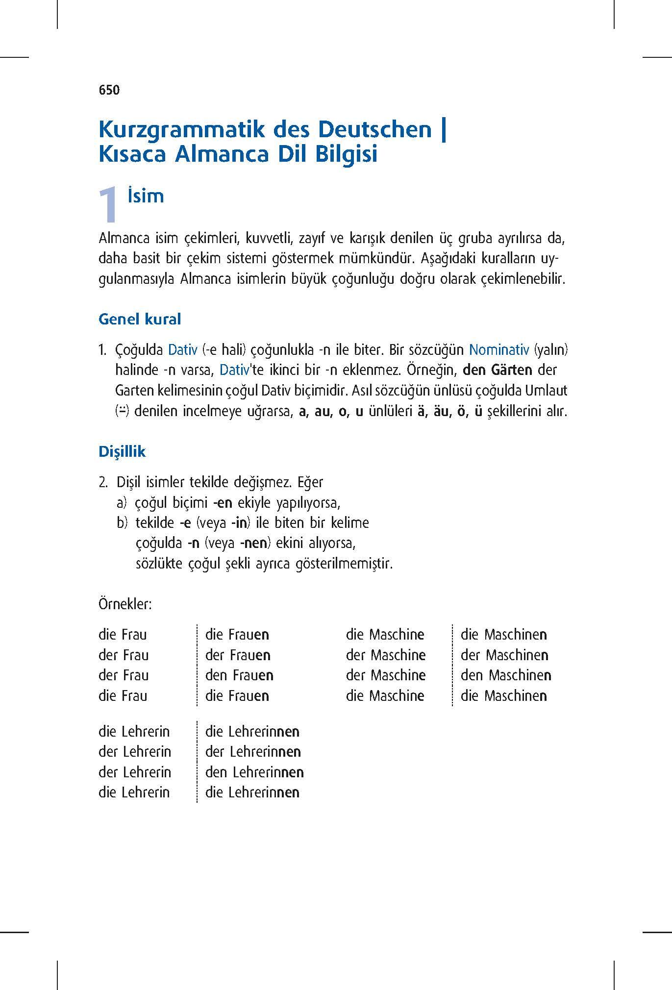 Beispielinhalt (Bild) Langenscheidt Praktisches Wörterbuch Türkisch