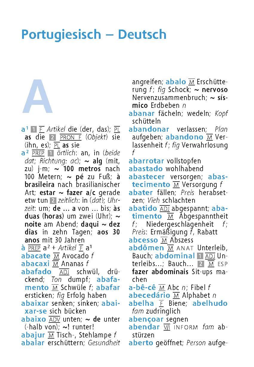 Beispielinhalt (Bild) Langenscheidt Universal-Wörterbuch Brasilianisches Portugiesisch