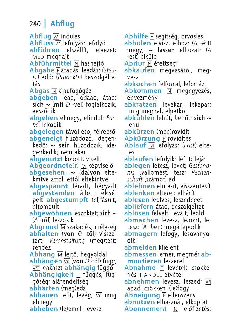 Beispielinhalt (Bild) Langenscheidt Universal-Wörterbuch Ungarisch