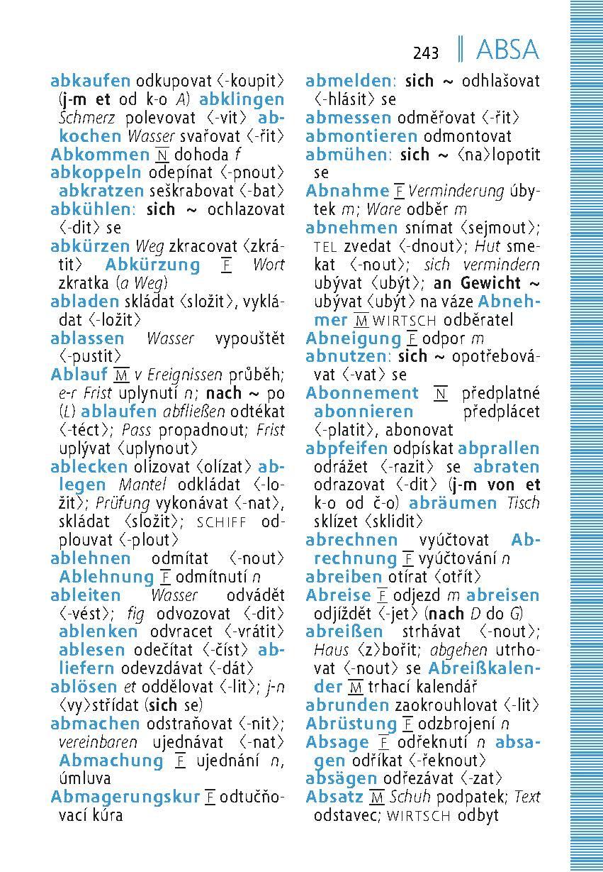 Beispielinhalt (Bild) Langenscheidt Universal-Wörterbuch Tschechisch