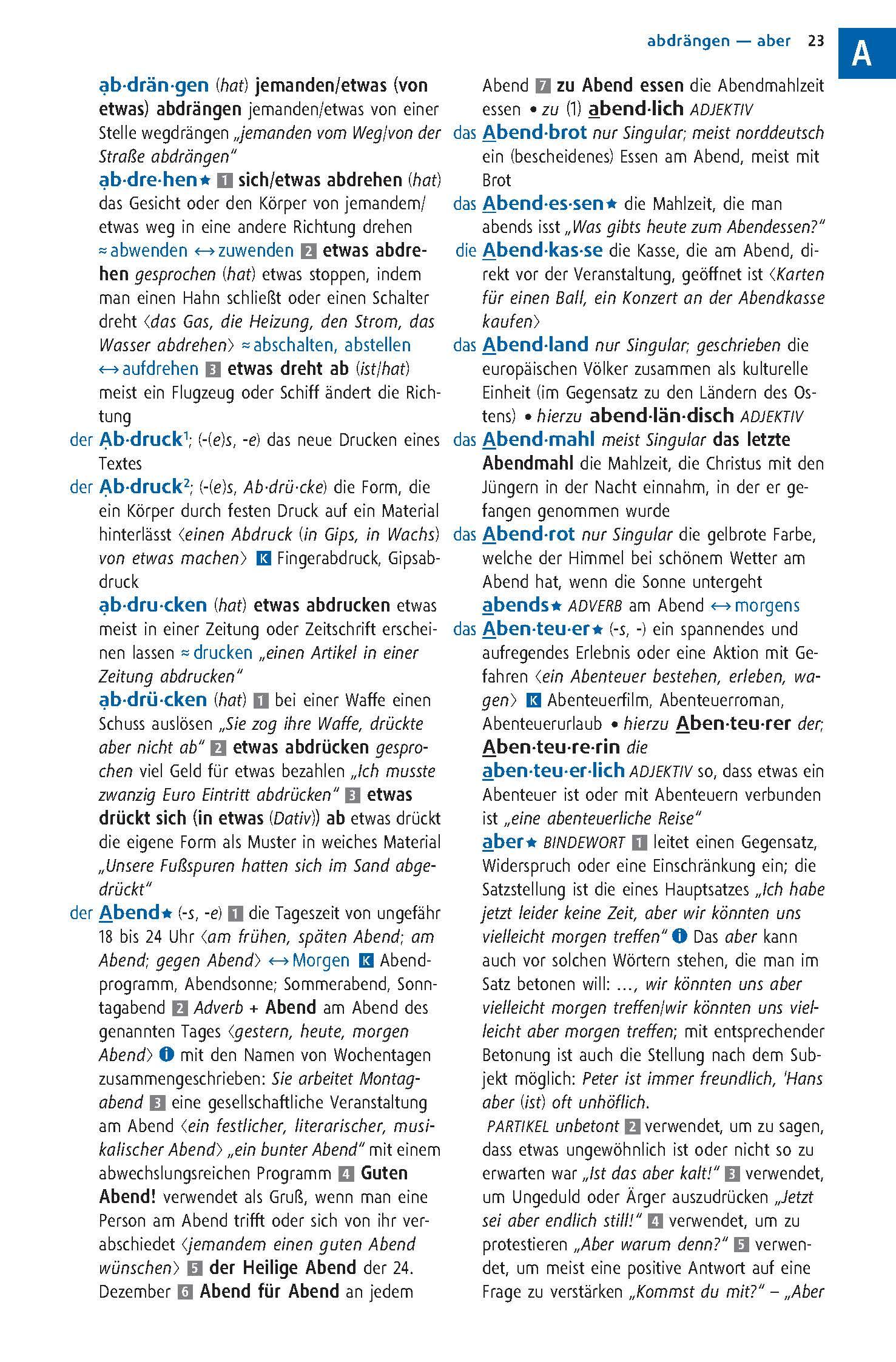 Beispielinhalt (Bild) Langenscheidt Power Wörterbuch Deutsch als Fremdsprache