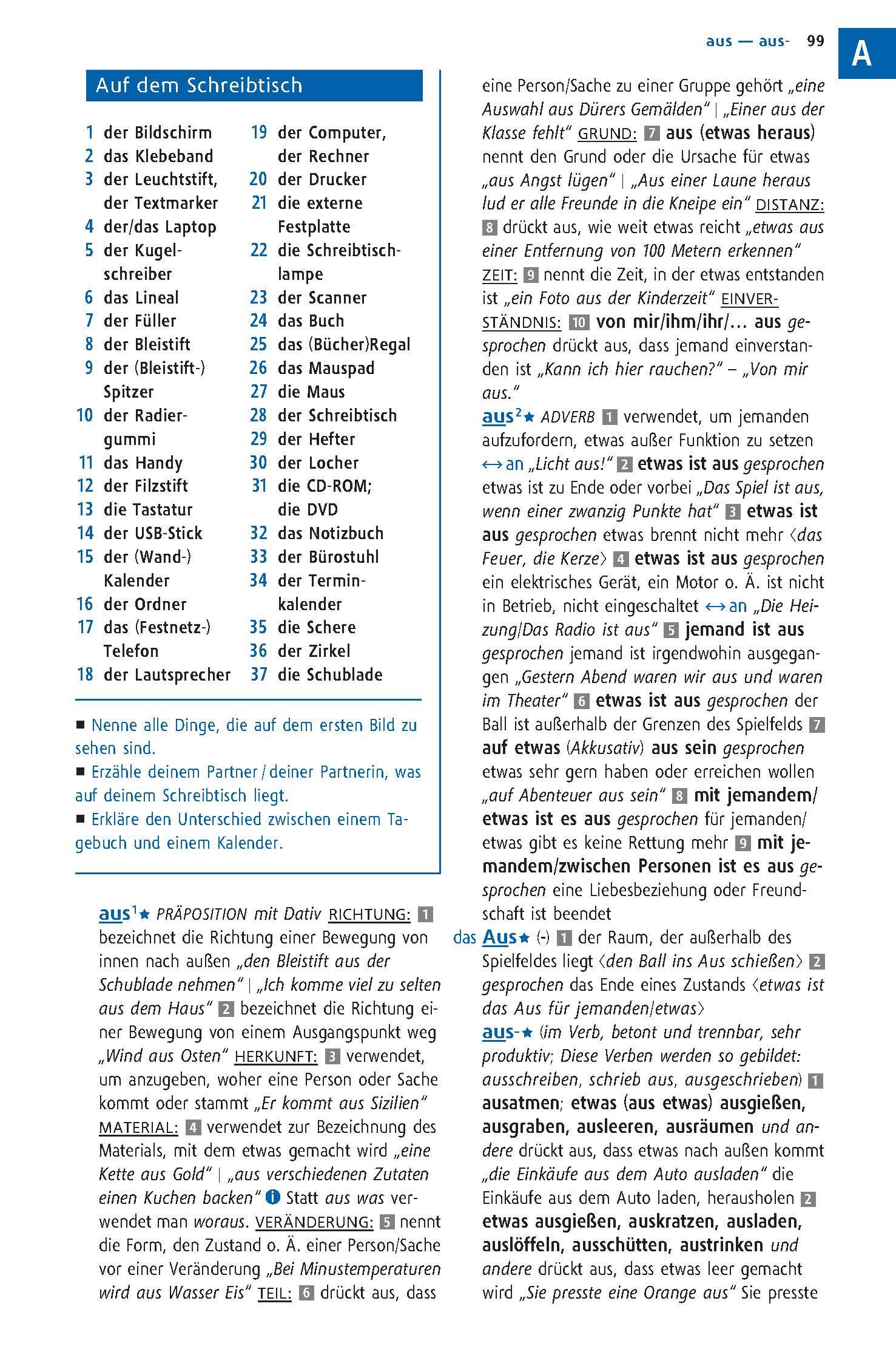 Beispielinhalt (Bild) Langenscheidt Power Wörterbuch Deutsch als Fremdsprache