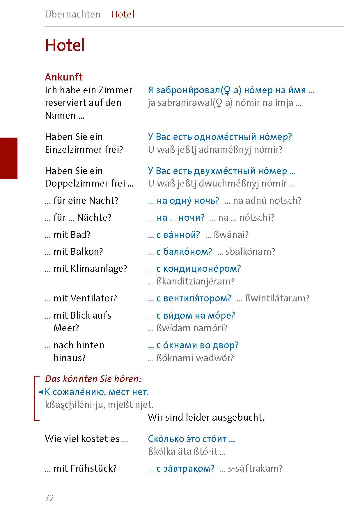 Beispielinhalt (Bild) Langenscheidt Sprachführer Russisch