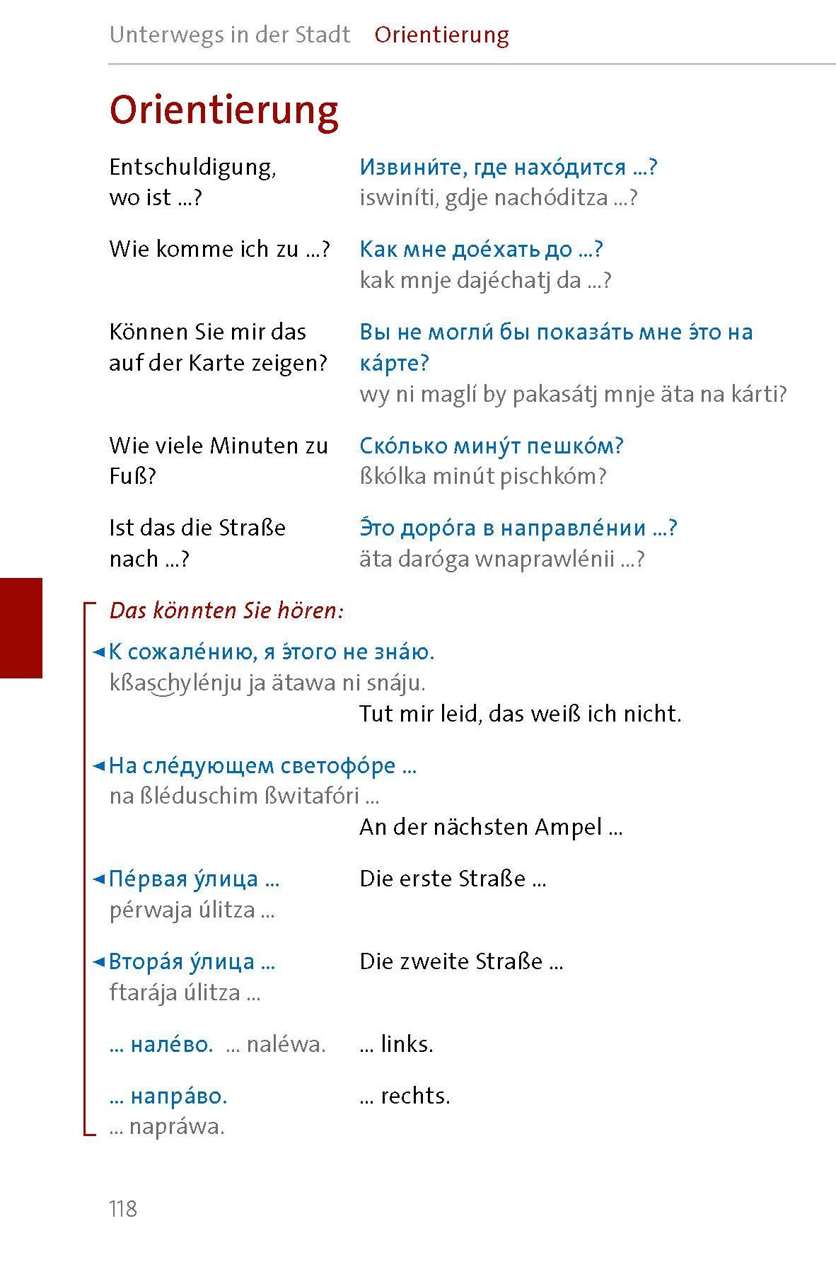 Beispielinhalt (Bild) Langenscheidt Sprachführer Russisch