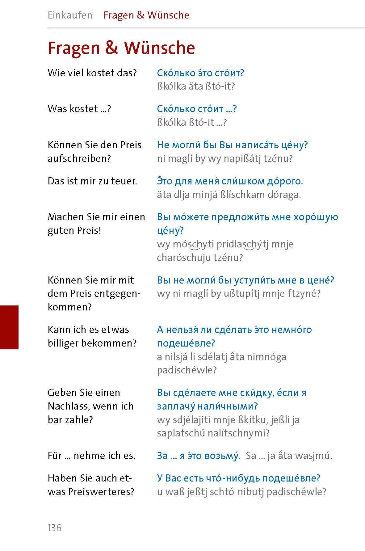 Beispielinhalt (Bild) Langenscheidt Sprachführer Russisch