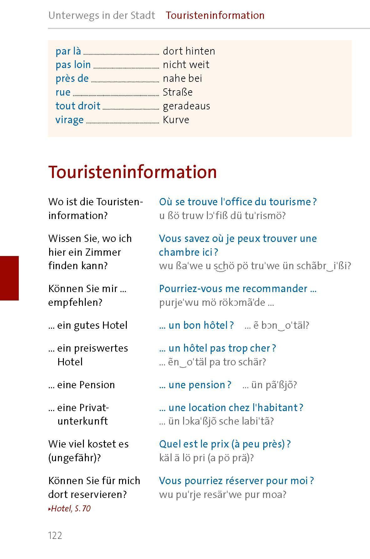 Beispielinhalt (Bild) Langenscheidt Sprachführer Französisch