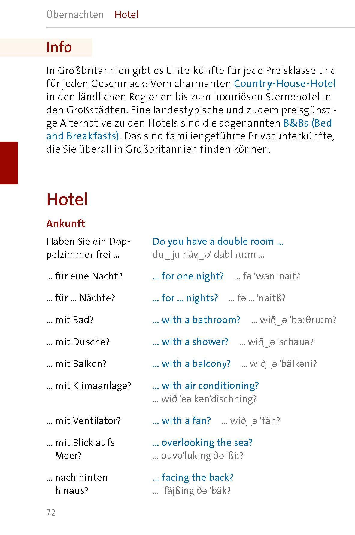 Beispielinhalt (Bild) Langenscheidt Sprachführer Englisch