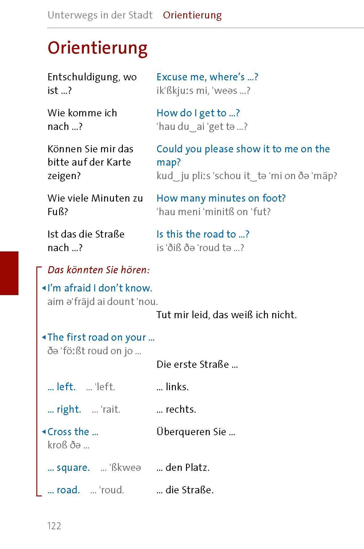 Beispielinhalt (Bild) Langenscheidt Sprachführer Englisch