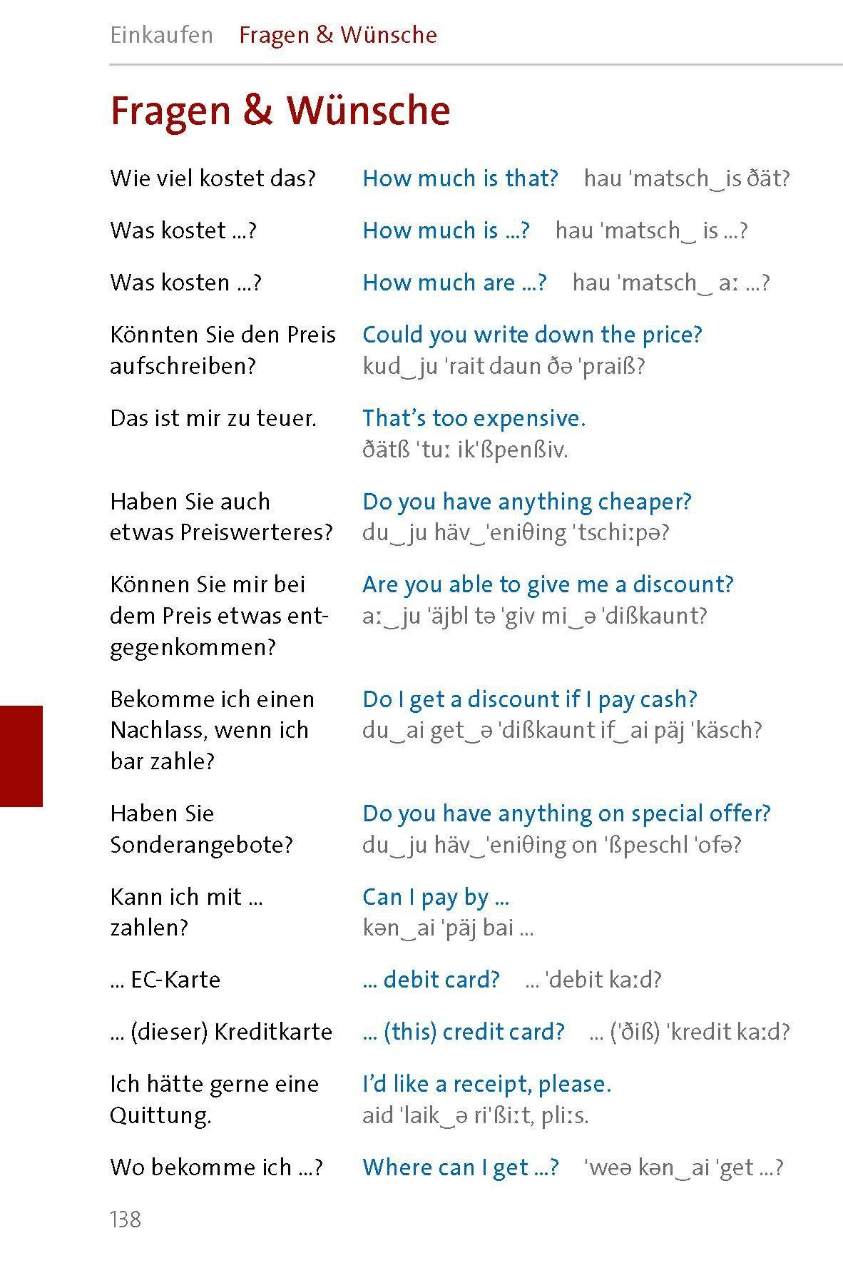 Beispielinhalt (Bild) Langenscheidt Sprachführer Englisch