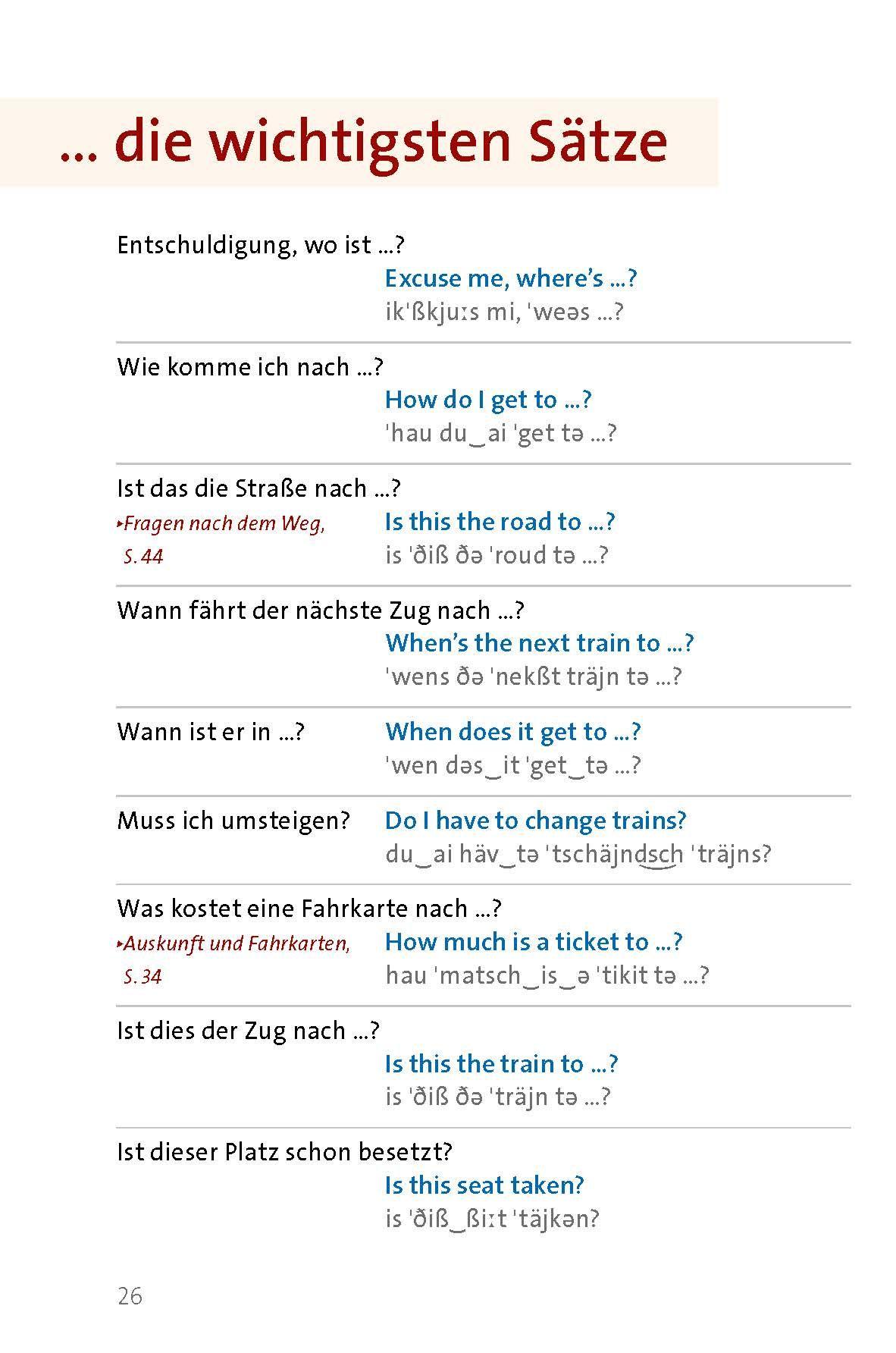 Beispielinhalt (Bild) Langenscheidt Sprachführer Englisch