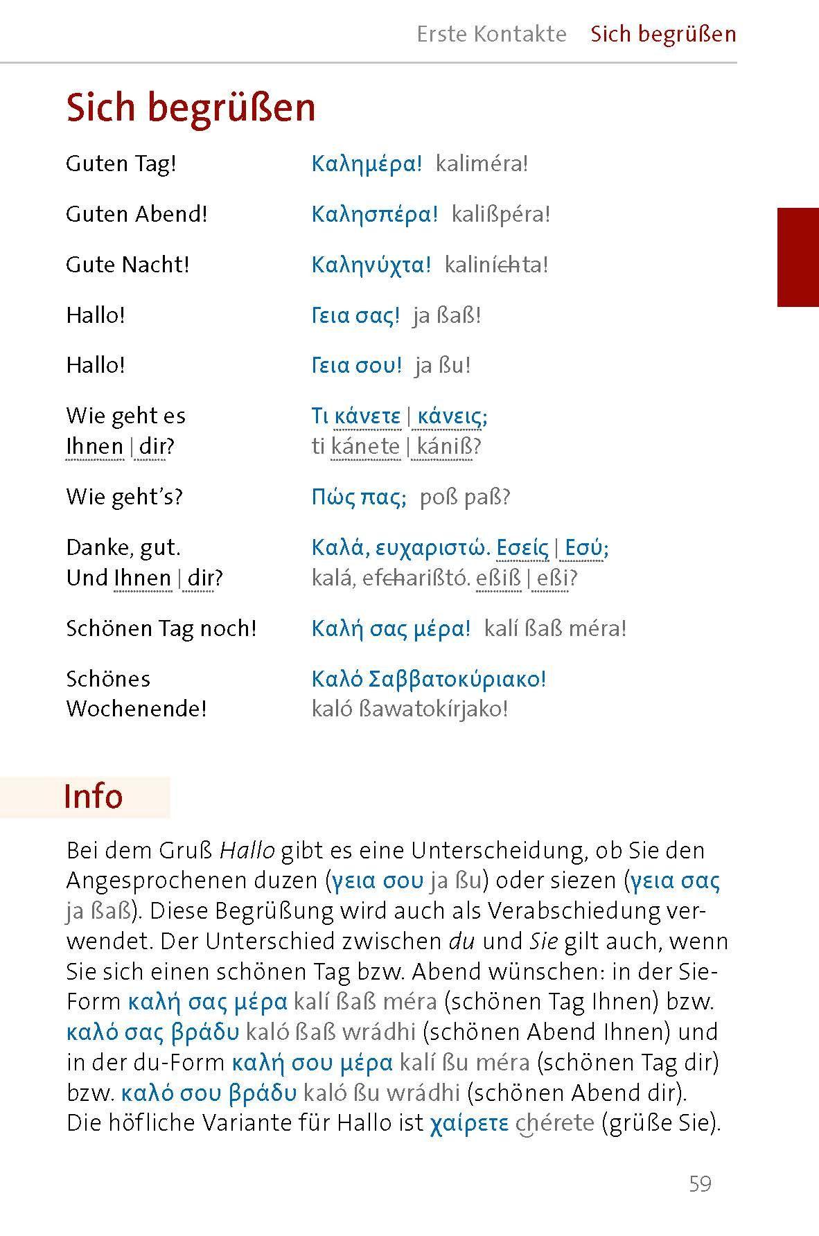 Beispielinhalt (Bild) Langenscheidt Sprachführer Griechisch