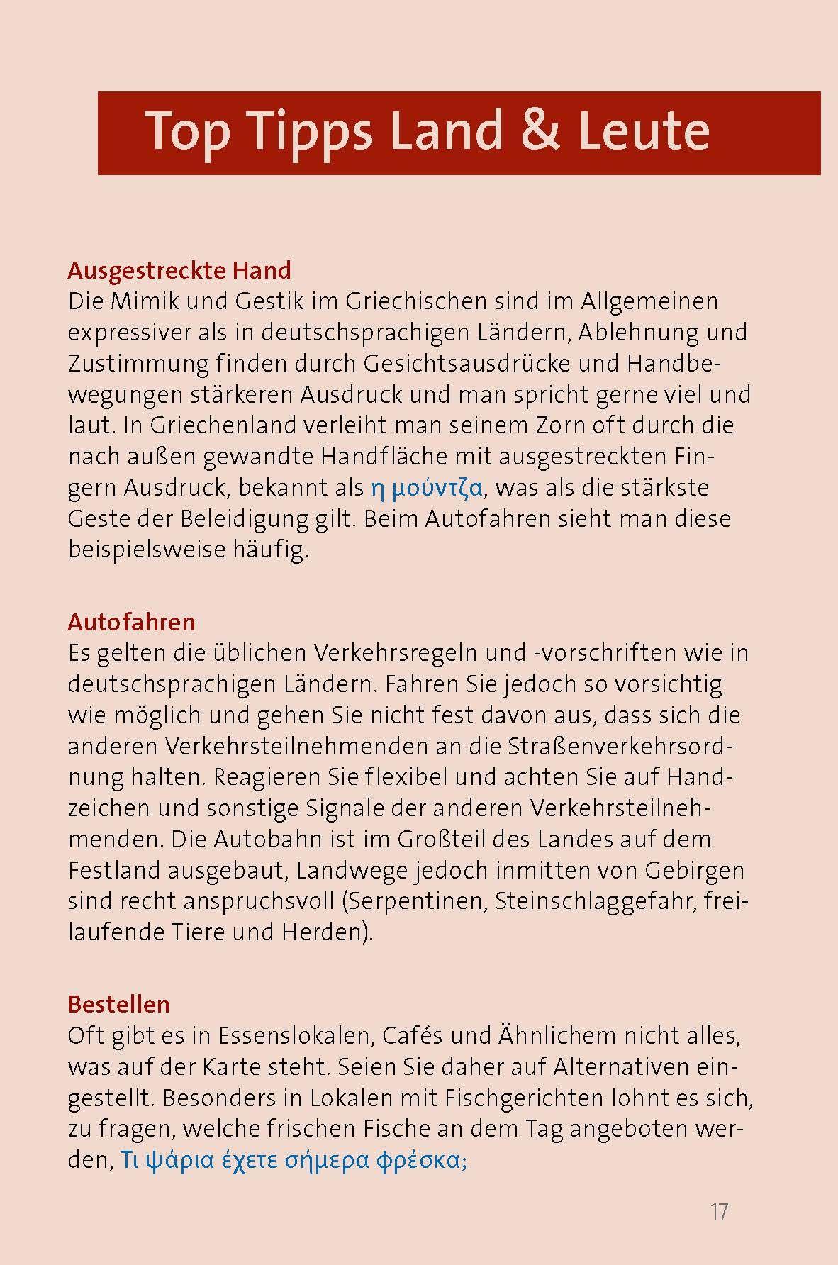 Beispielinhalt (Bild) Langenscheidt Sprachführer Griechisch